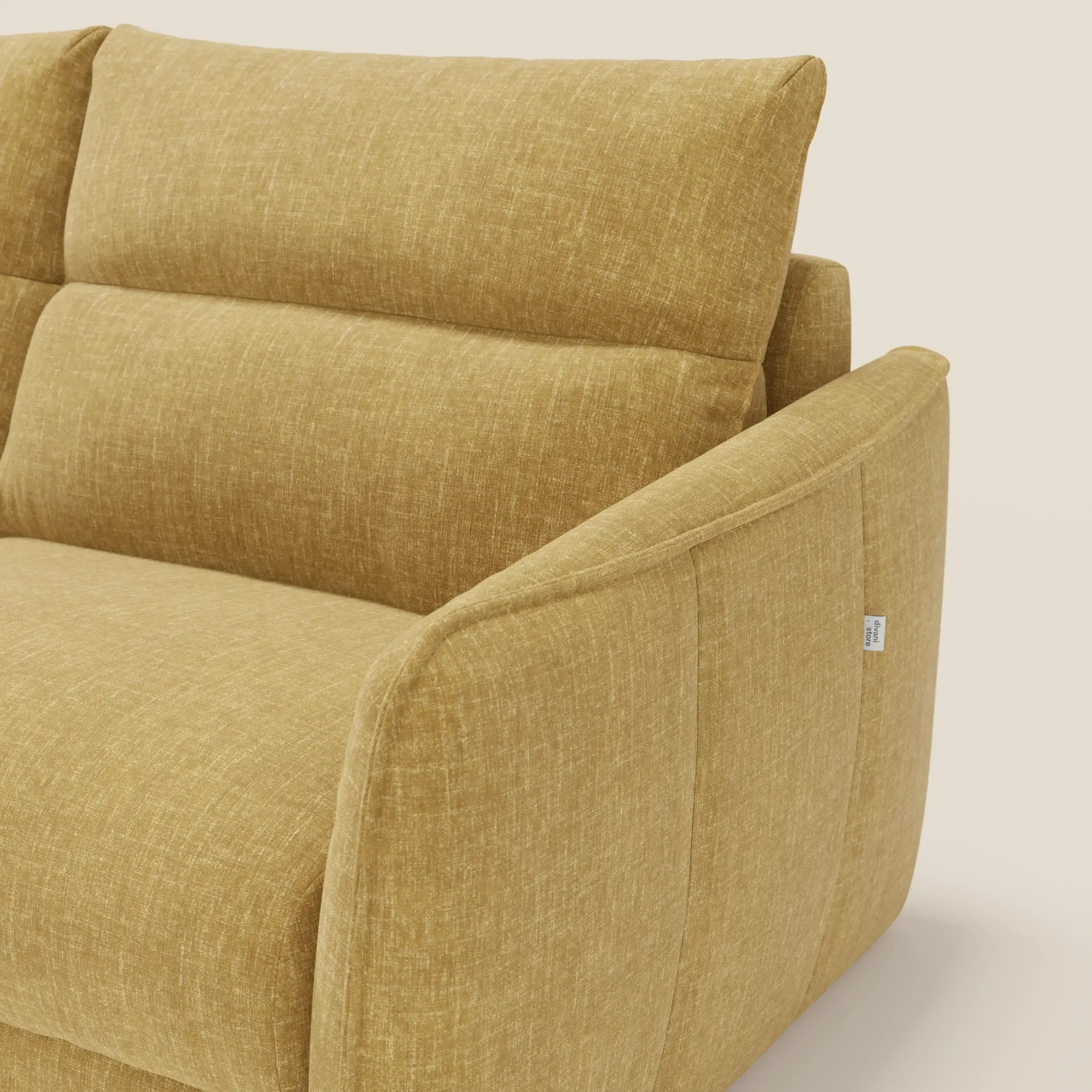 Elios Canapé convertible avec coussins de dossier souples en tissu détachable T24 jaune - Image 7