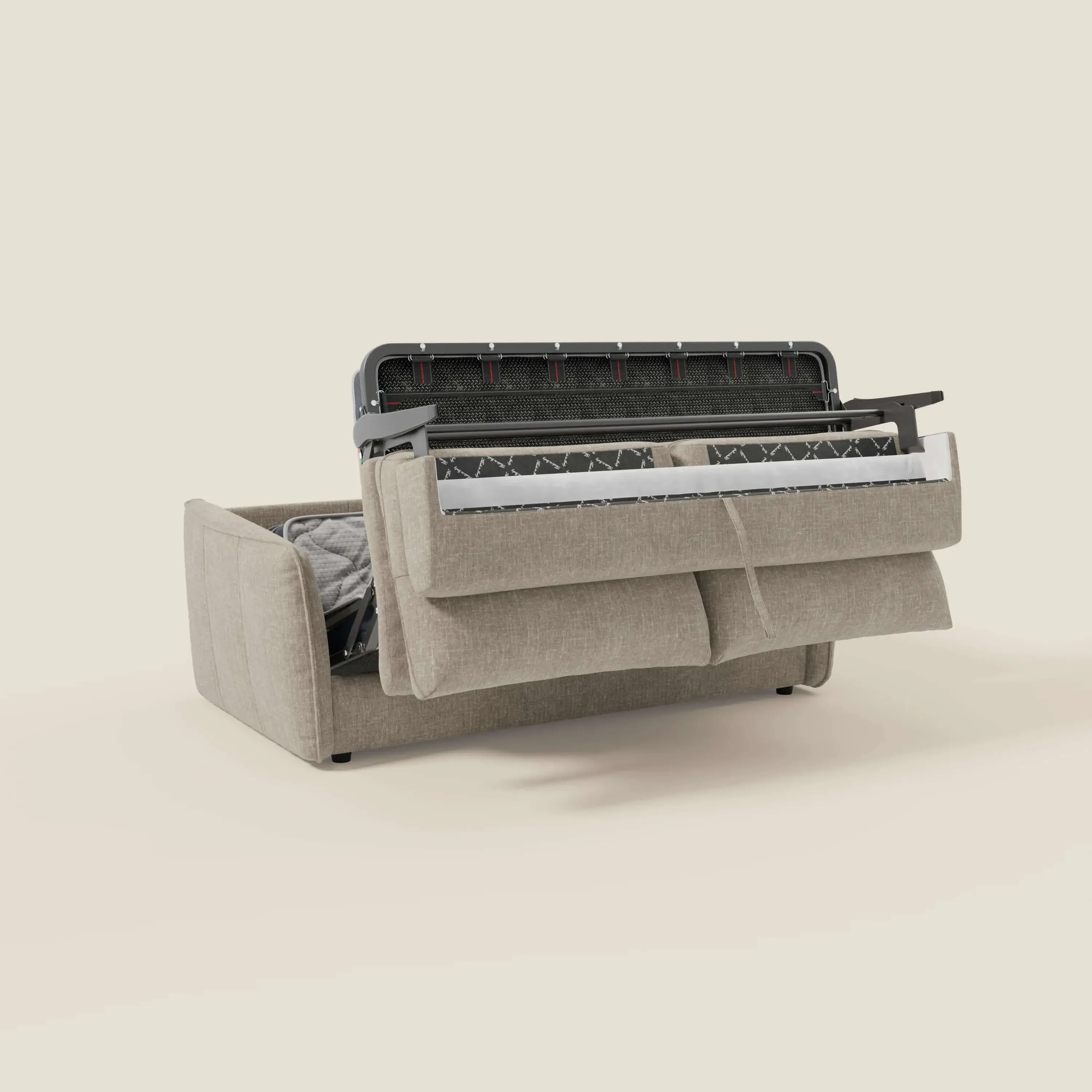 Elios Canapé convertible avec coussins de dossier souples en tissu détachable T24 lin clair - Image 10