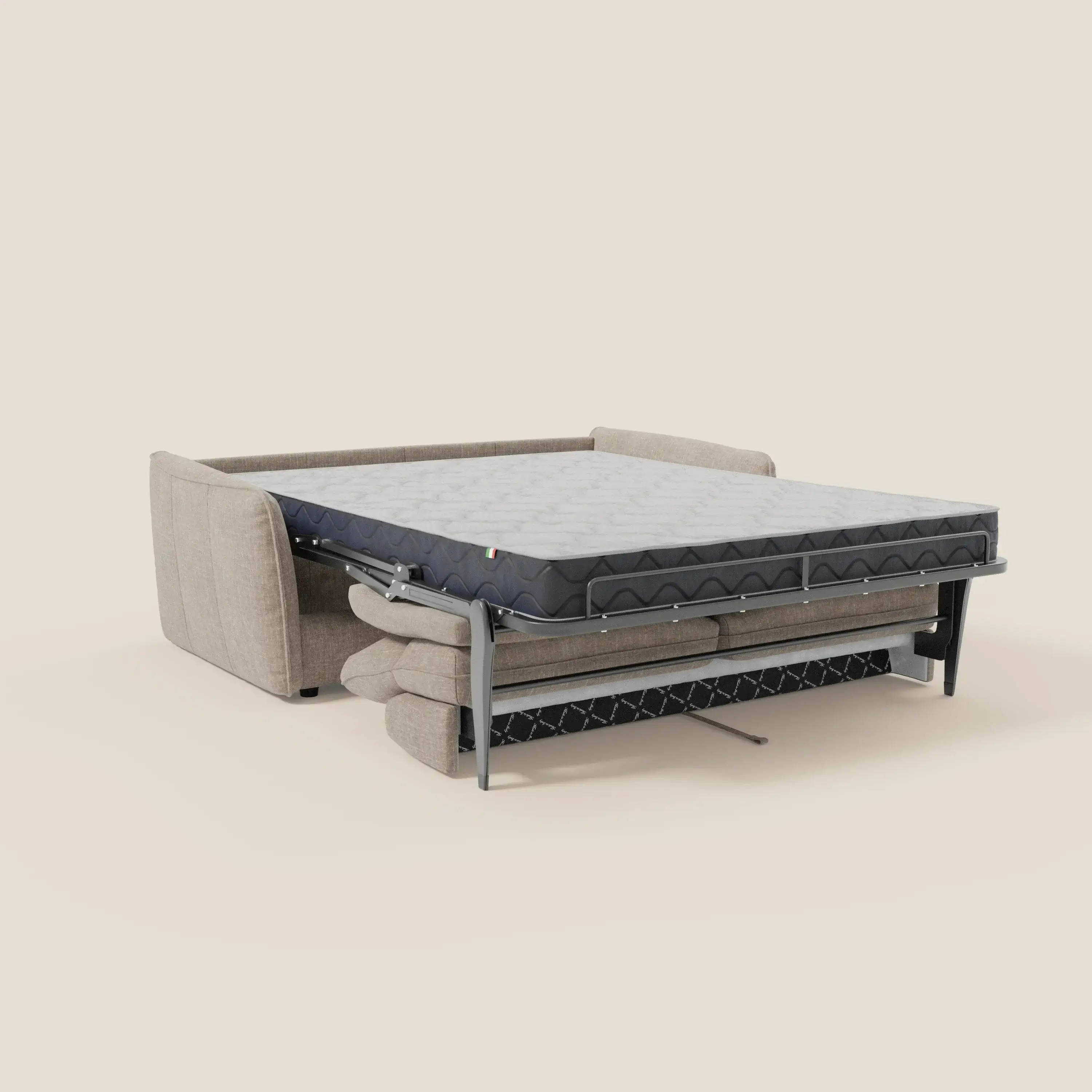 Elios Canapé convertible avec coussins de dossier souples en tissu détachable T24 lin clair - Image 11