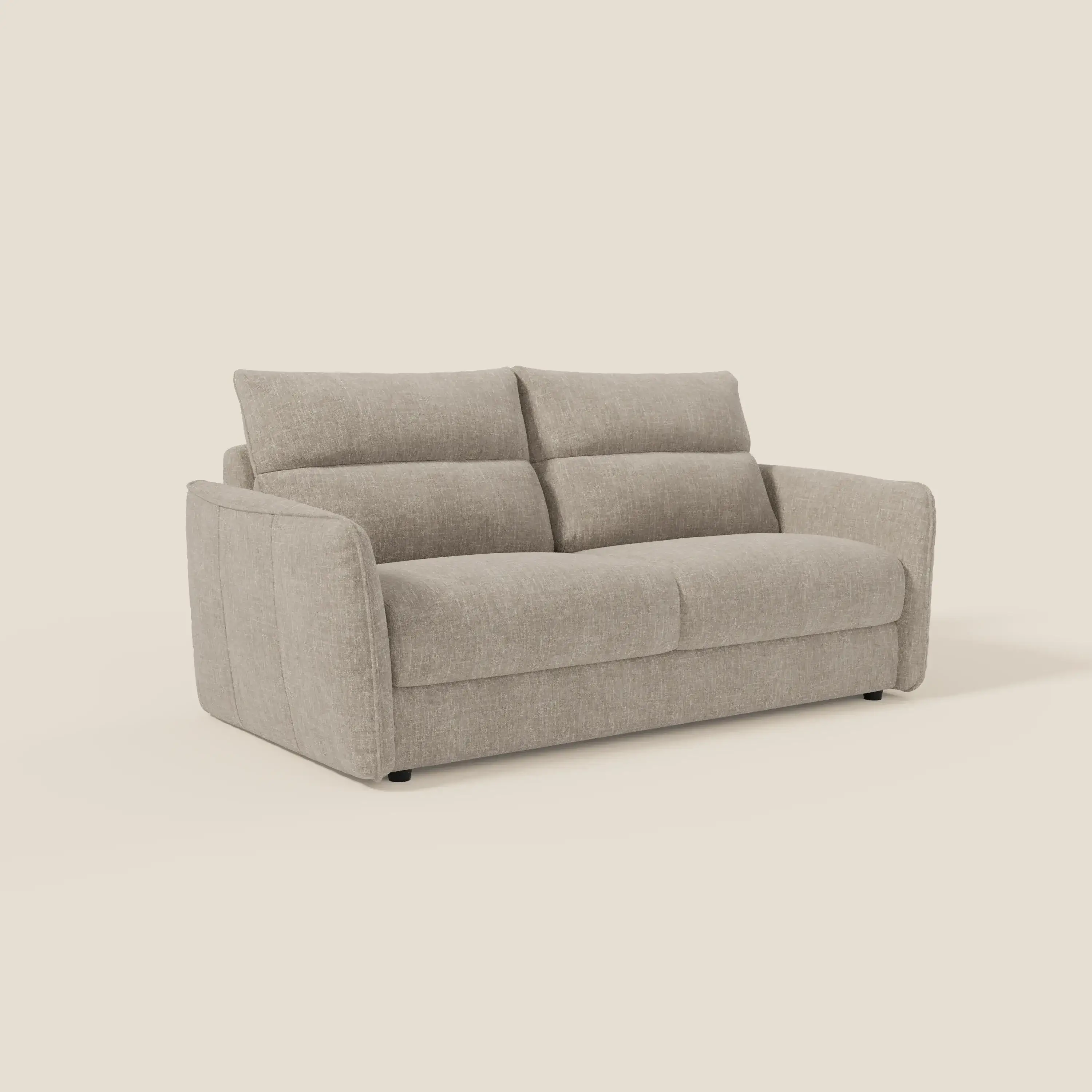 Elios Canapé convertible avec coussins de dossier souples en tissu détachable T24 lin clair - Image 3