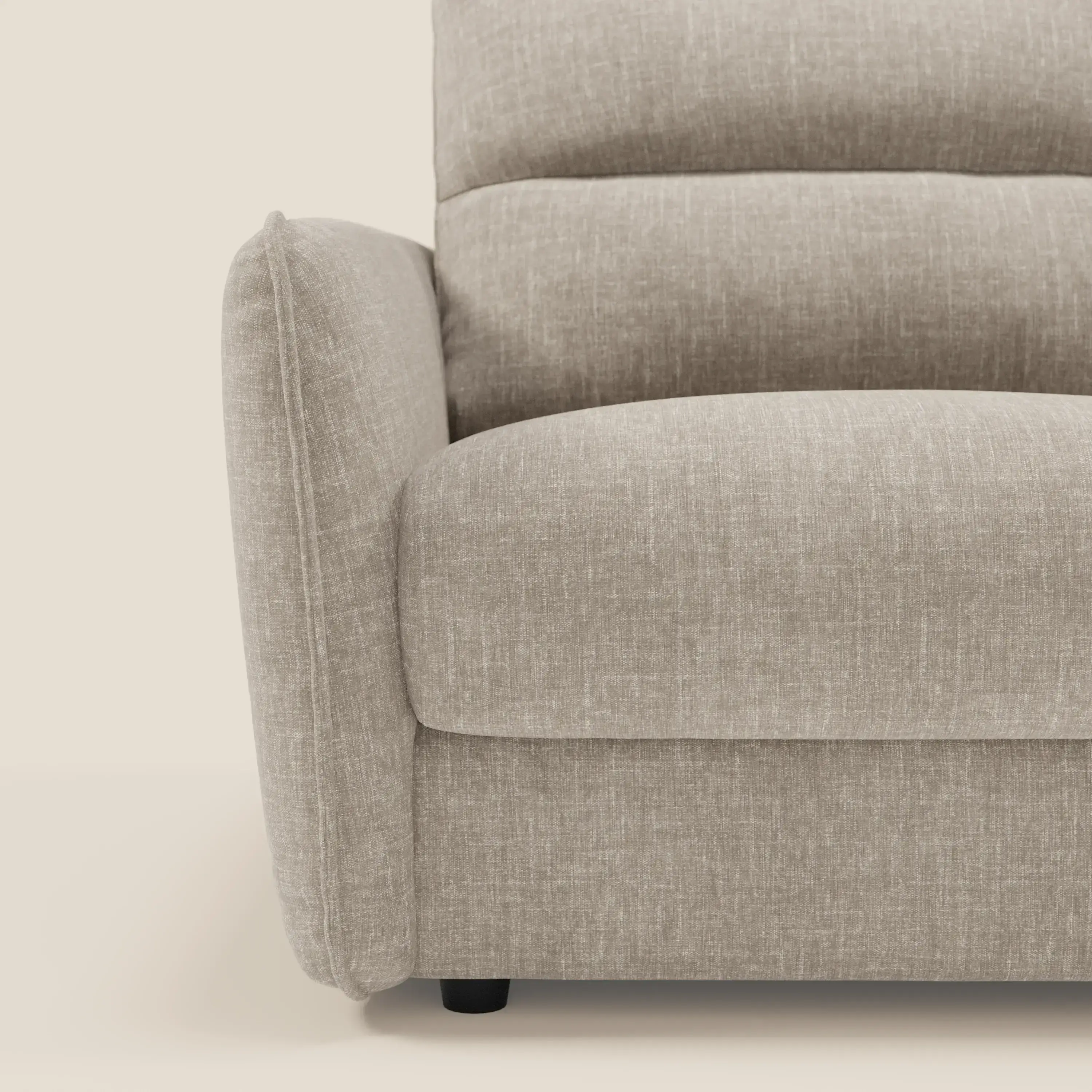 Elios Canapé convertible avec coussins de dossier souples en tissu détachable T24 lin clair - Image 9