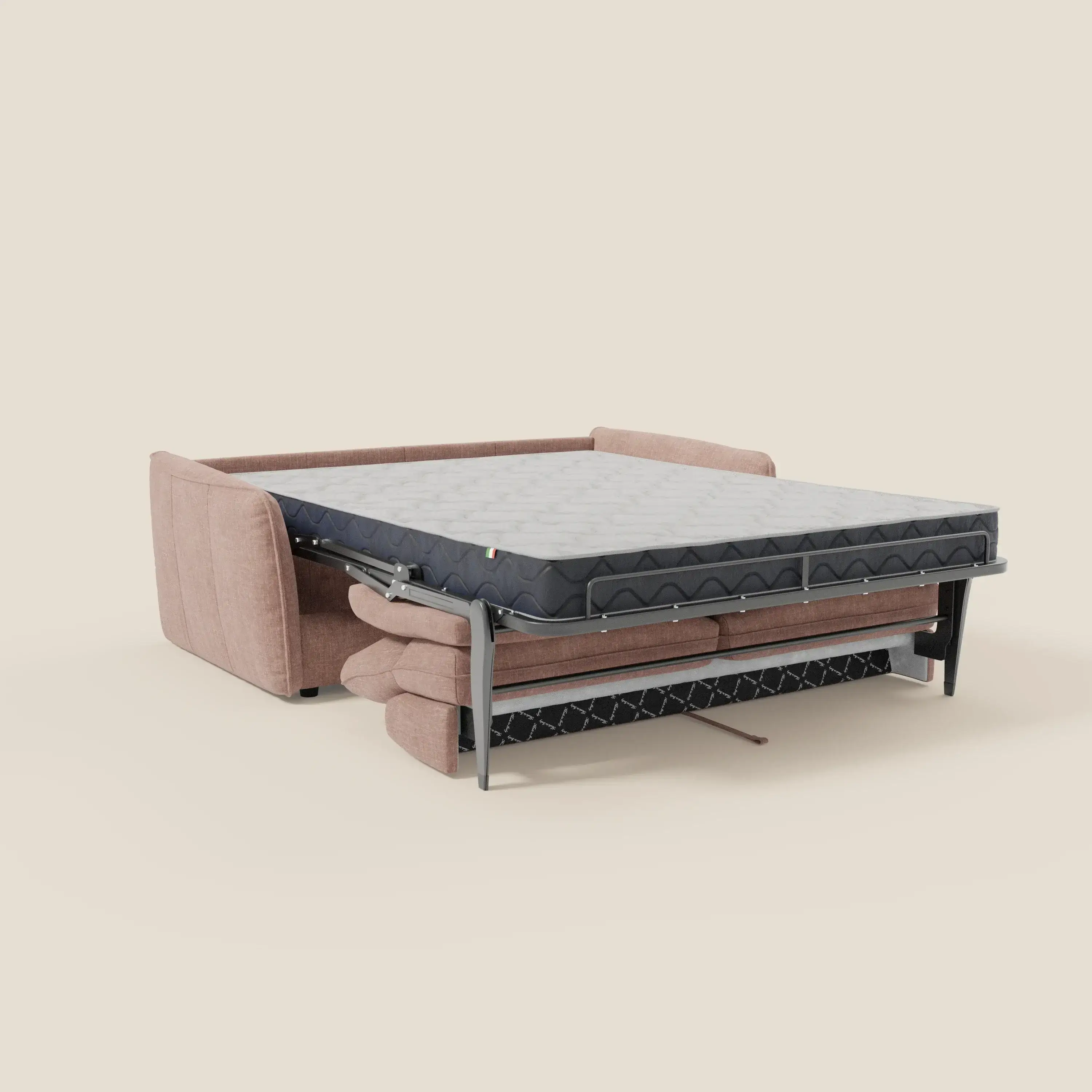 Elios Canapé convertible avec coussins de dossier souples en tissu détachable T24 rose poudré - Image 11