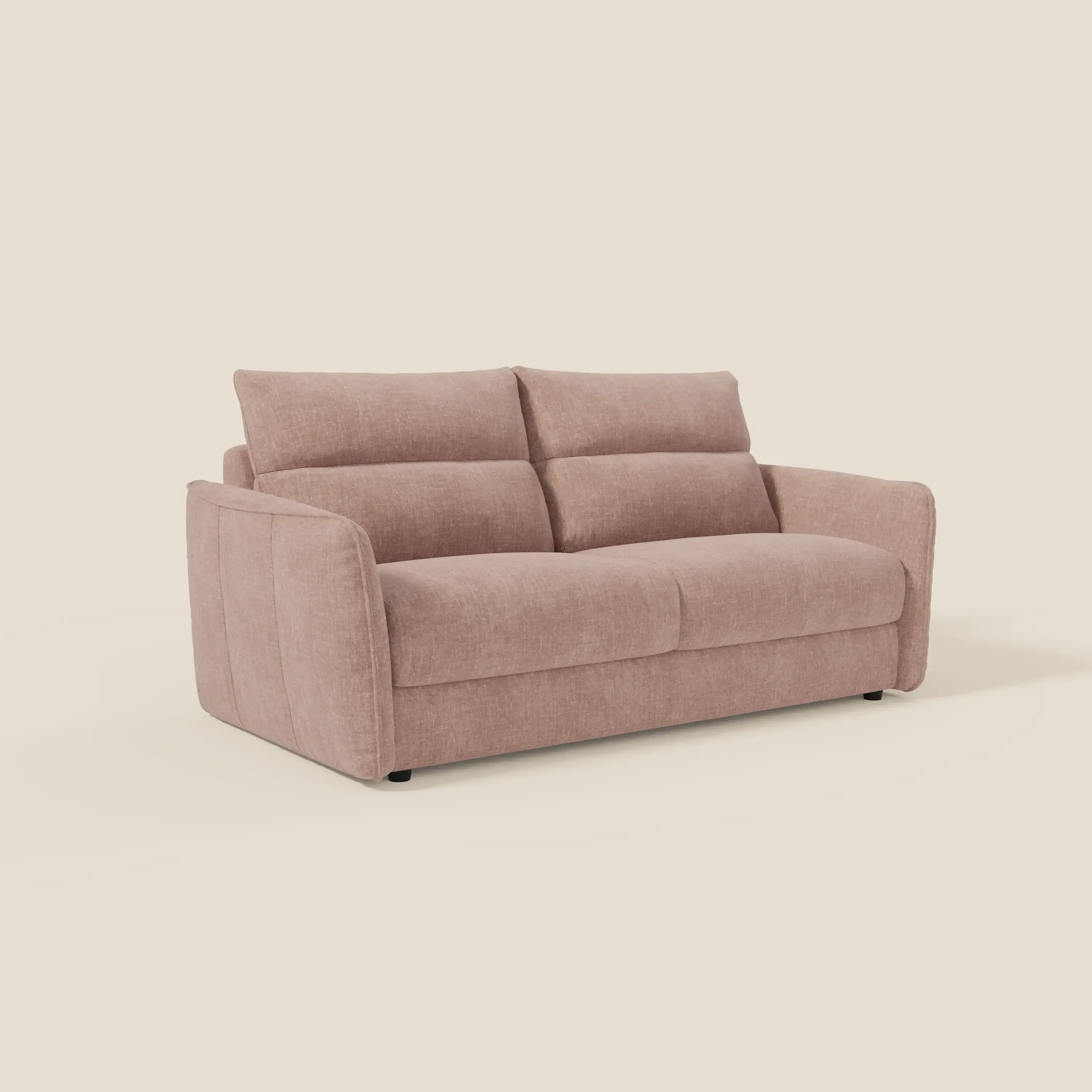Elios Canapé convertible avec coussins de dossier souples en tissu détachable T24 rose poudré - Image 3