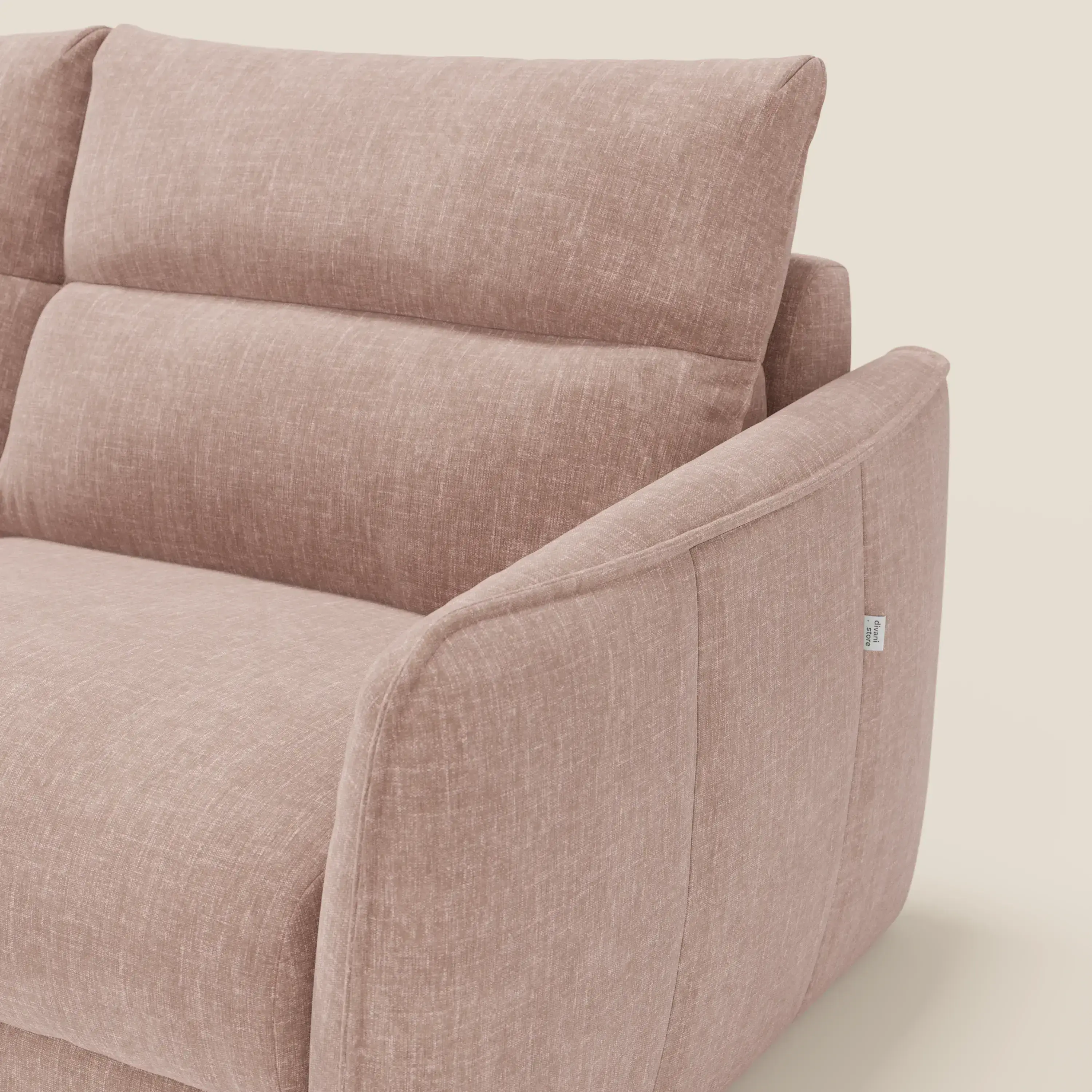 Elios Canapé convertible avec coussins de dossier souples en tissu détachable T24 rose poudré - Image 7