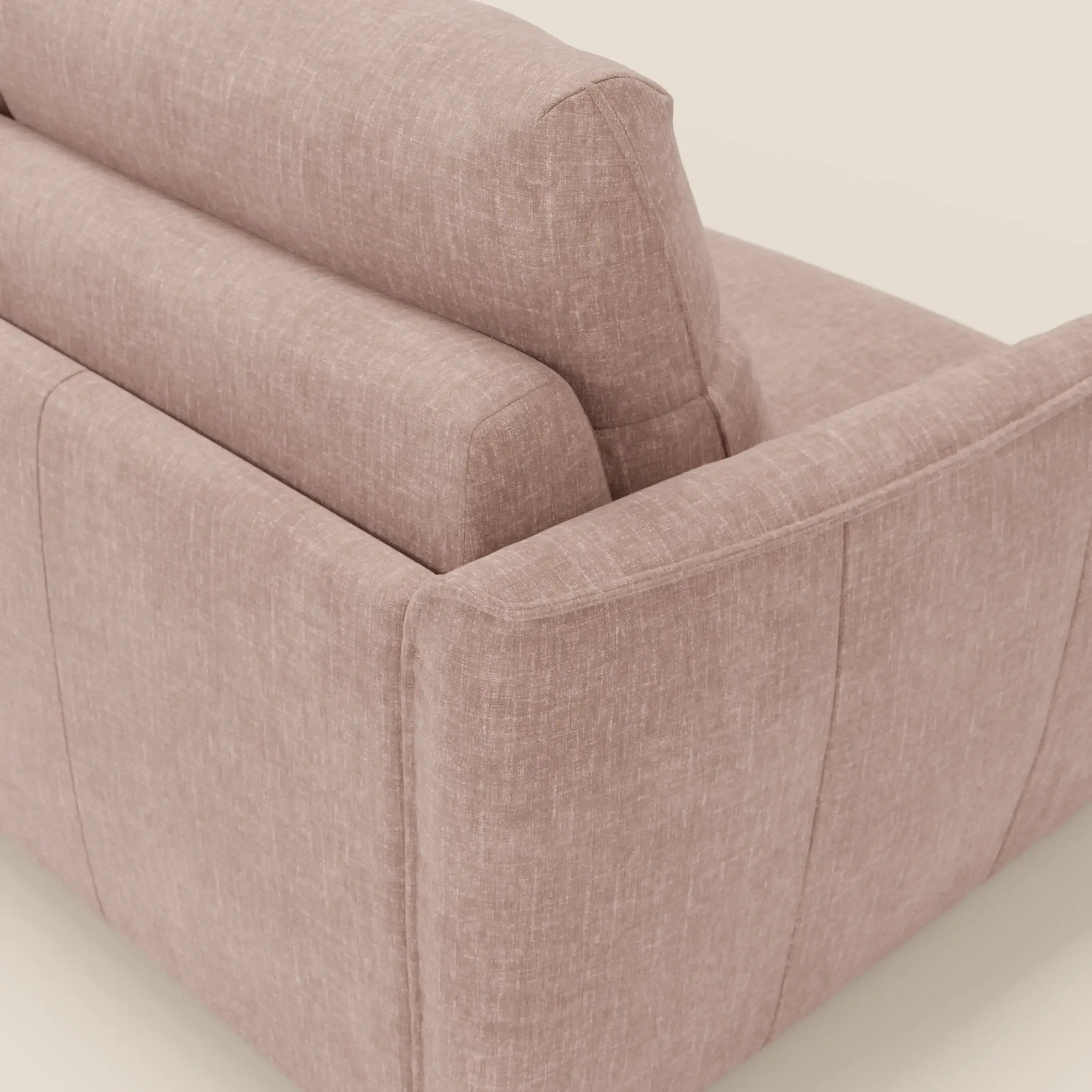 Elios Canapé convertible avec coussins de dossier souples en tissu détachable T24 rose poudré - Image 8