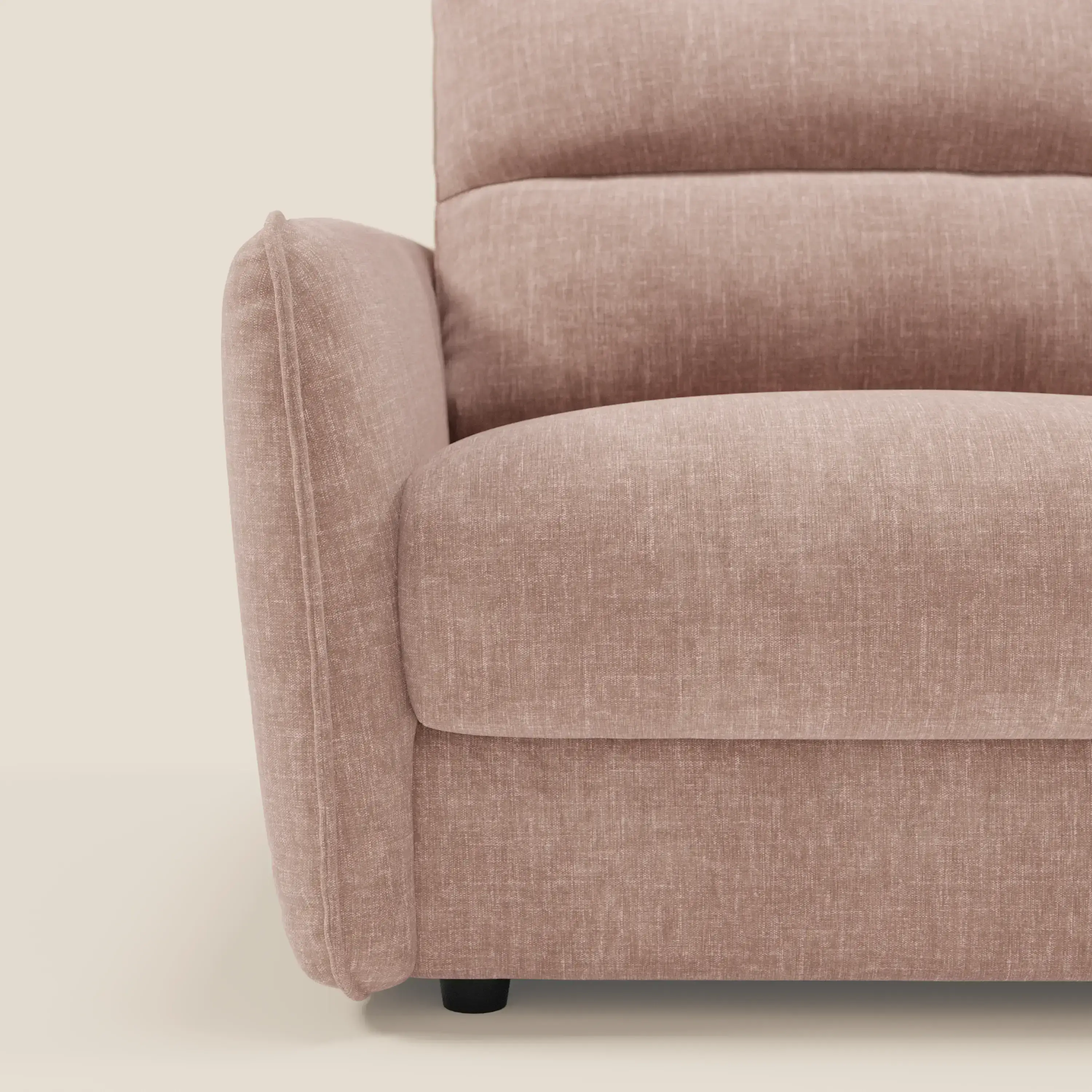 Elios Canapé convertible avec coussins de dossier souples en tissu détachable T24 rose poudré - Image 9