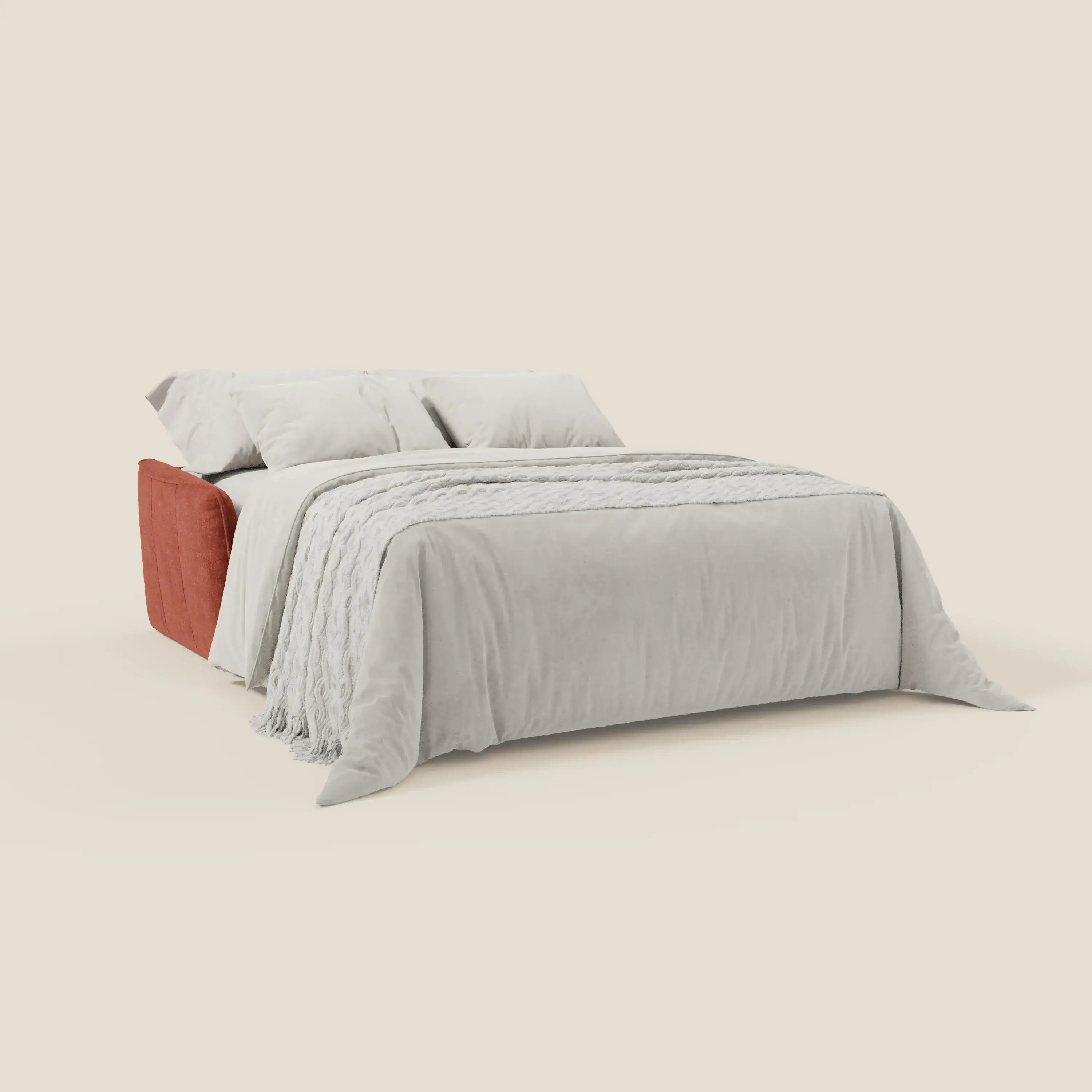 Elios Canapé convertible avec coussins de dossier souples en tissu détachable T24 rouille - Image 2