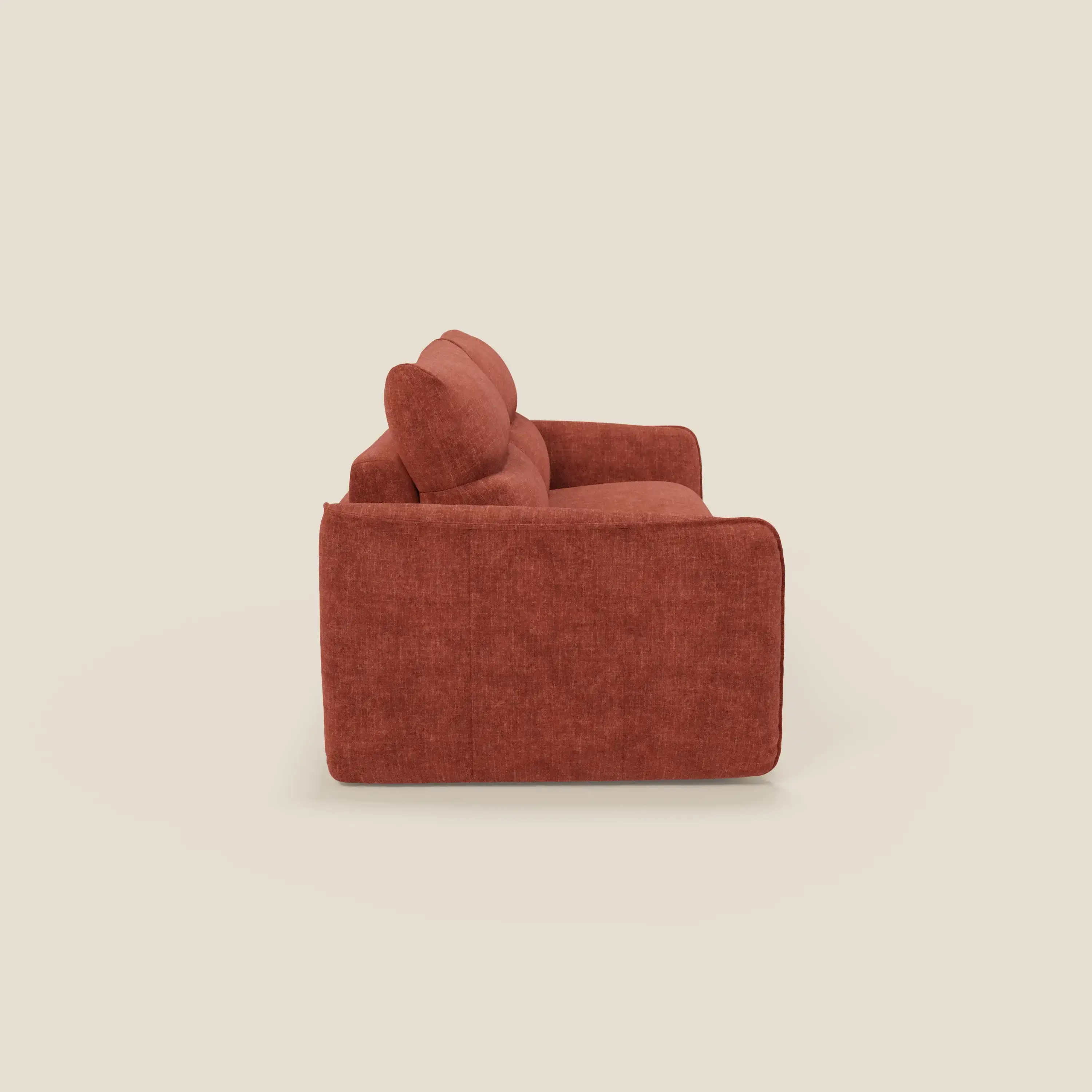 Elios Canapé convertible avec coussins de dossier souples en tissu détachable T24 rouille - Image 4