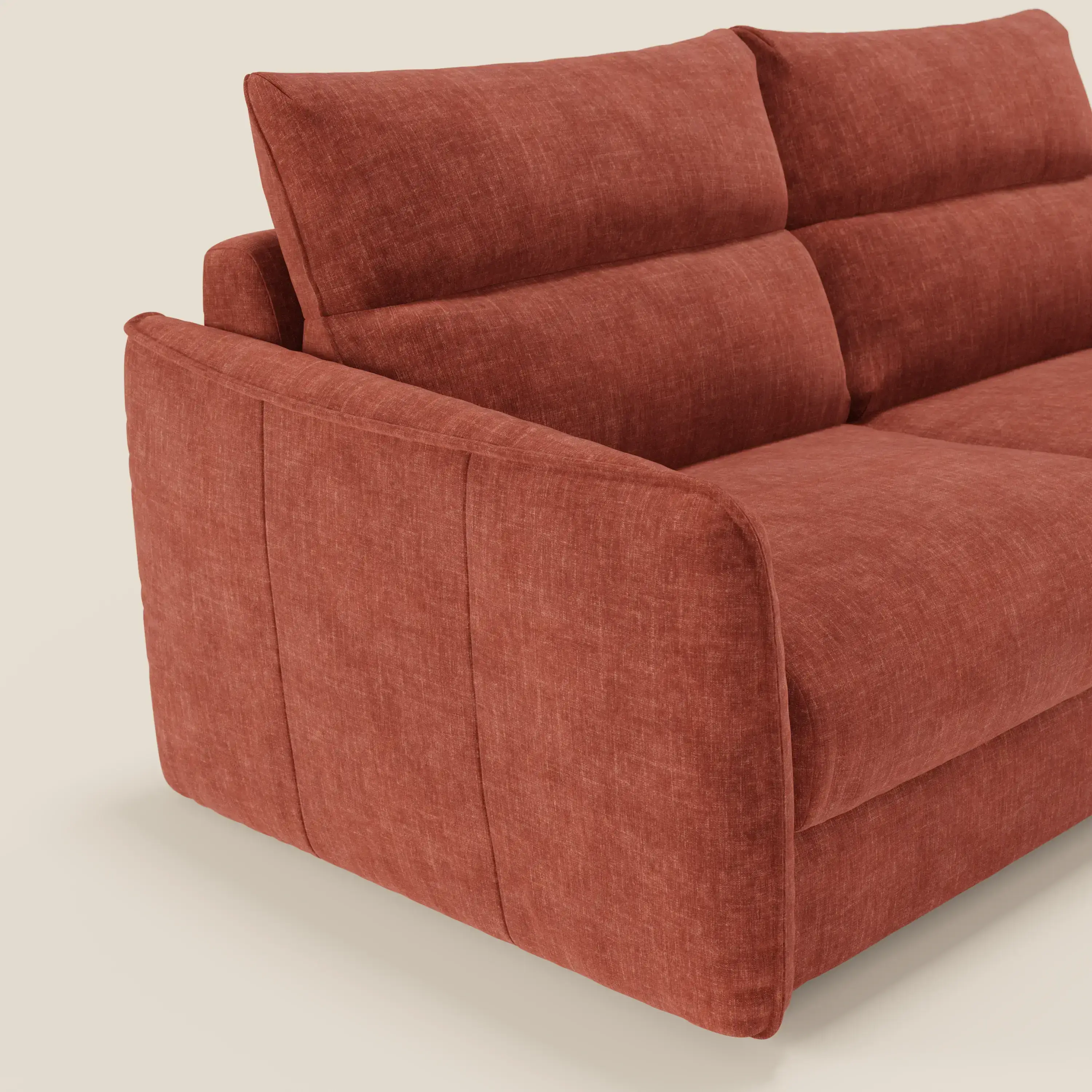 Elios Canapé convertible avec coussins de dossier souples en tissu détachable T24 rouille - Image 6