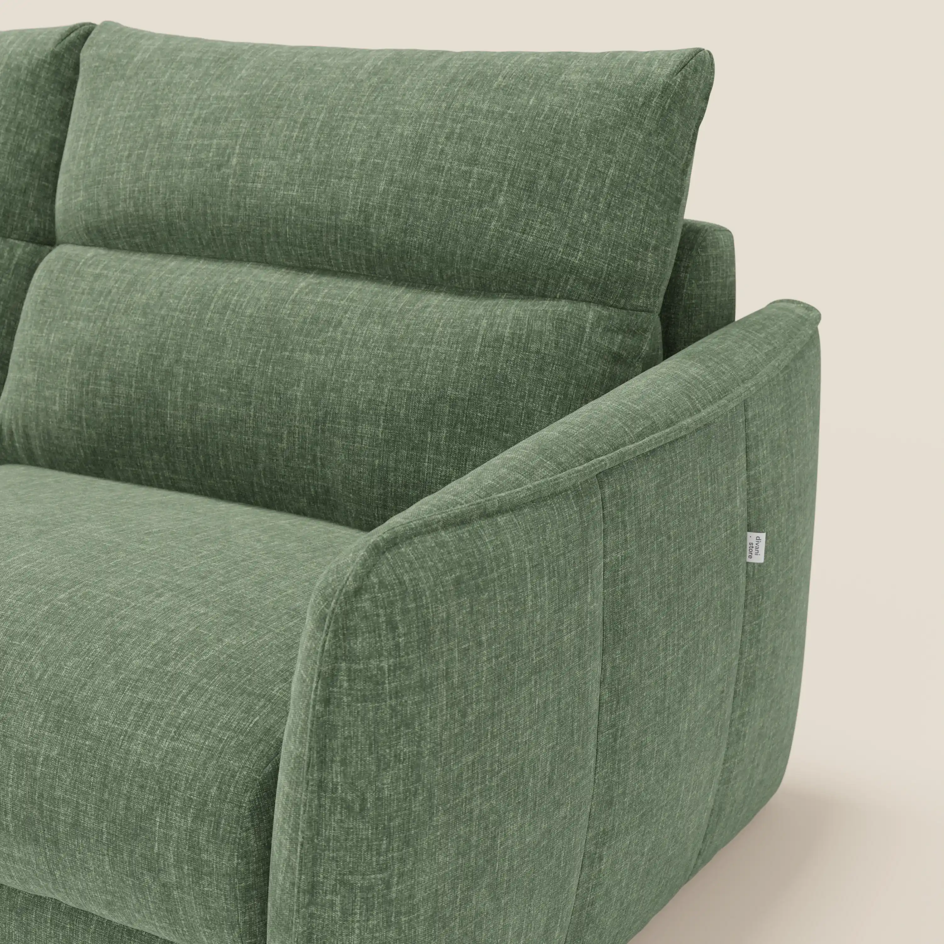 Elios Canapé convertible avec coussins de dossier souples en tissu détachable T24 vert olive - Image 7