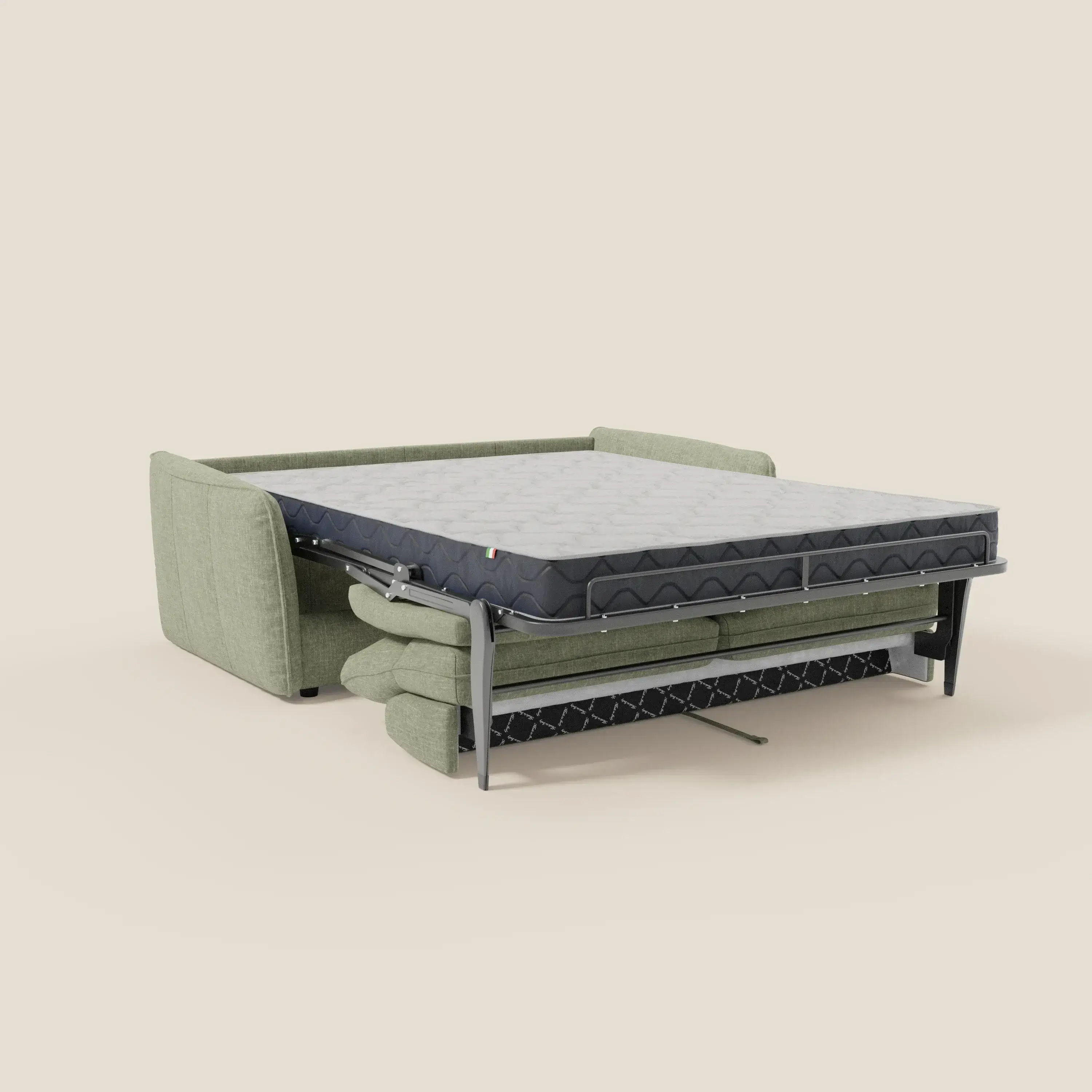 Elios Canapé convertible avec coussins de dossier souples en tissu détachable T24 vert sauge - Image 11