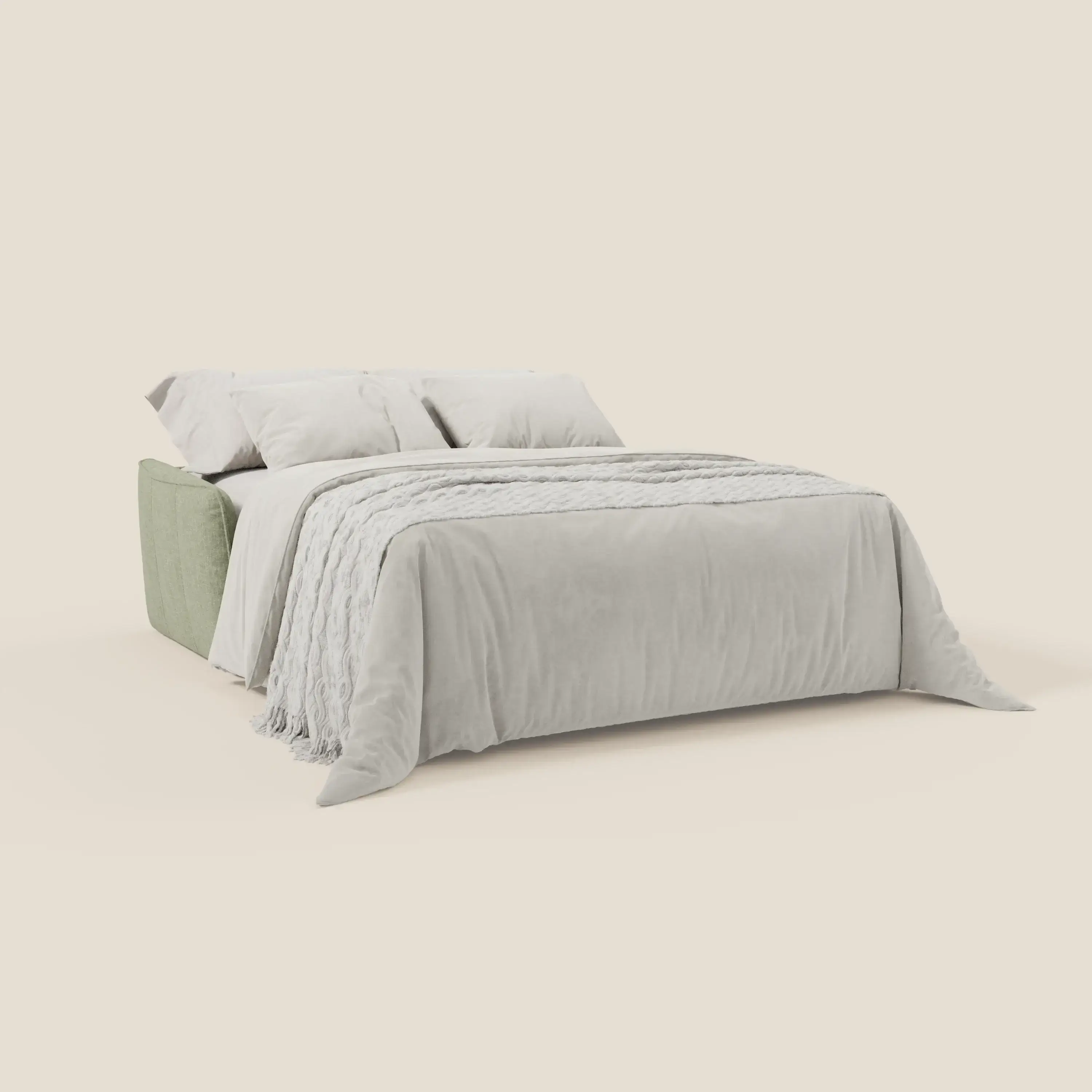 Elios Canapé convertible avec coussins de dossier souples en tissu détachable T24 vert sauge - Image 2