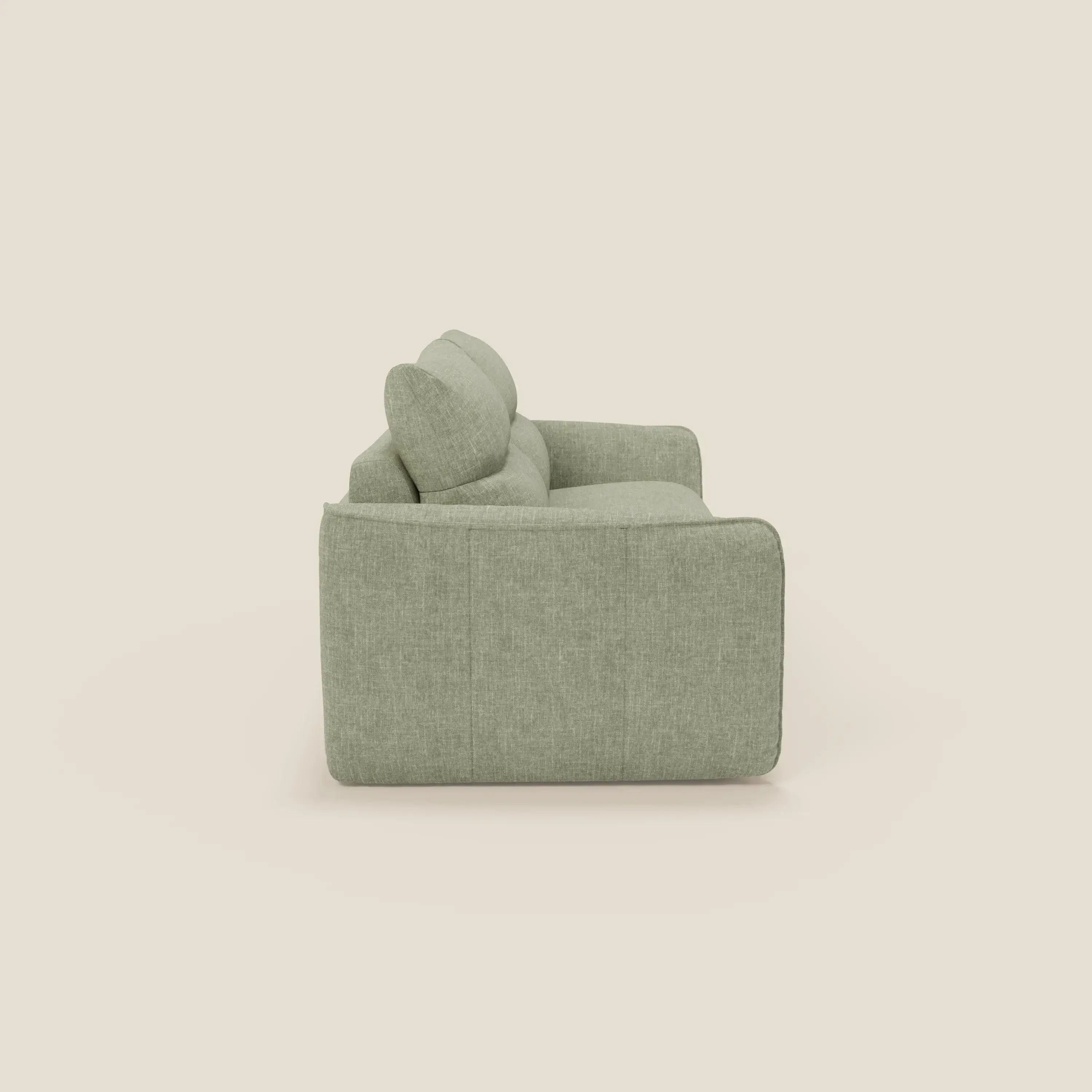Elios Canapé convertible avec coussins de dossier souples en tissu détachable T24 vert sauge - Image 4
