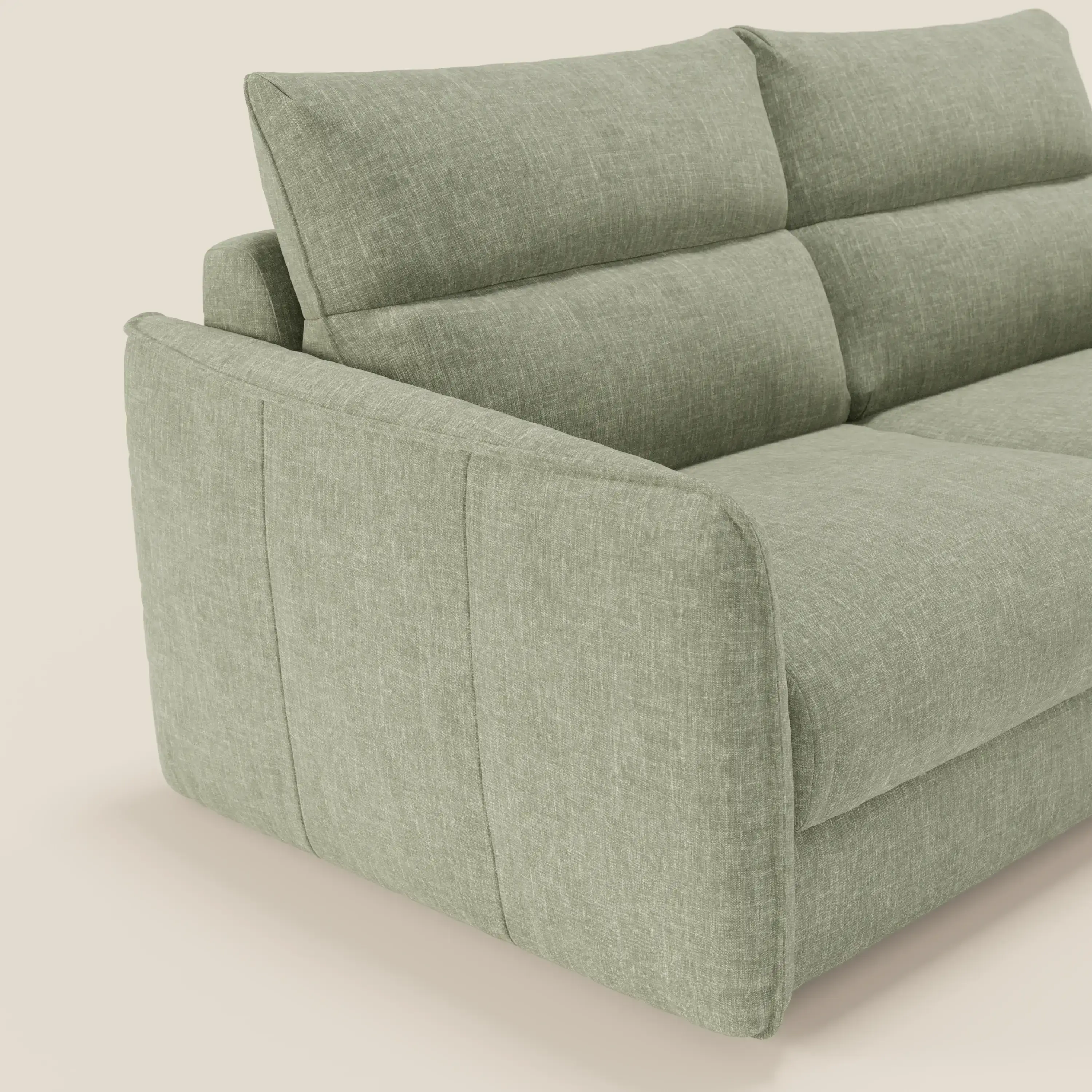 Elios Canapé convertible avec coussins de dossier souples en tissu détachable T24 vert sauge - Image 6