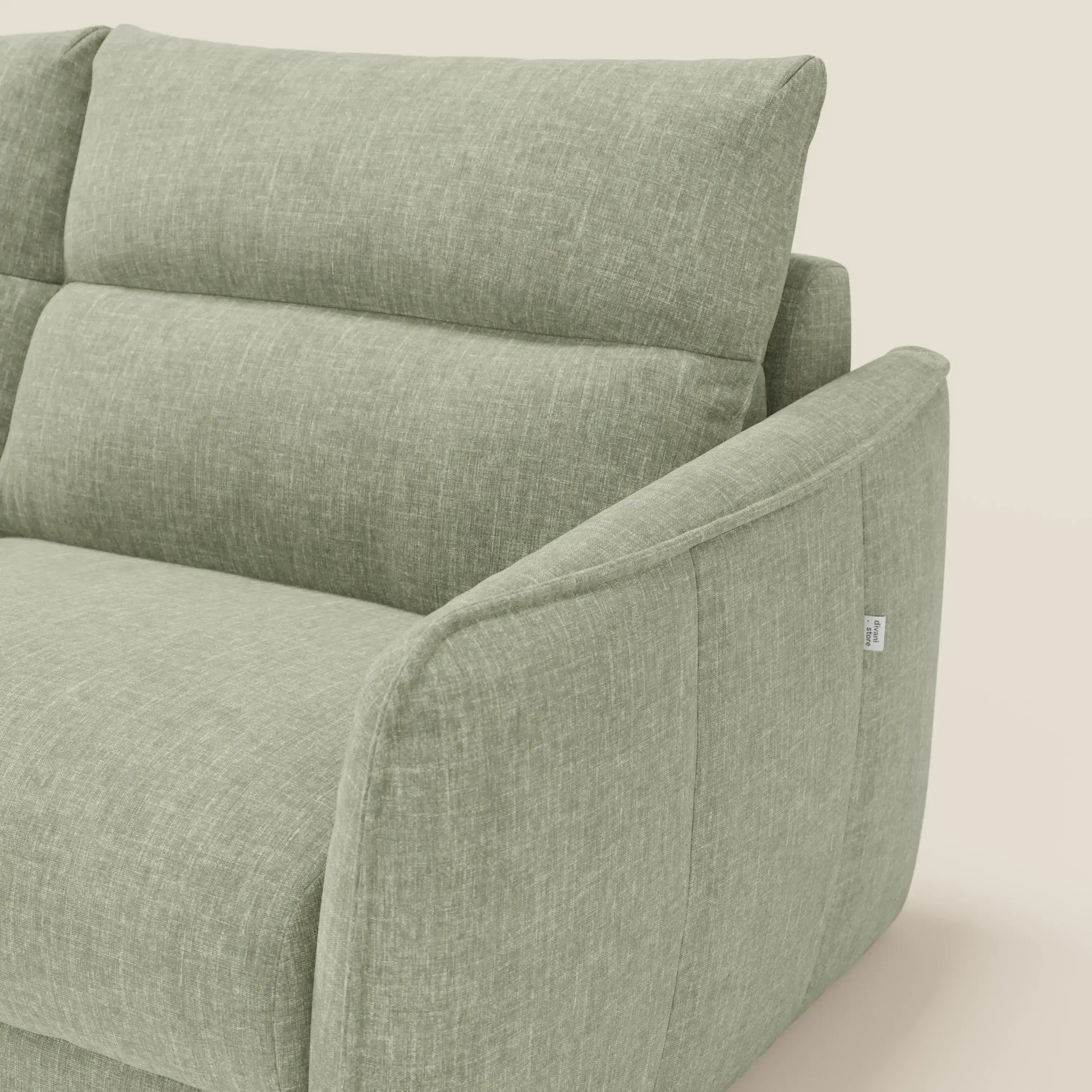 Elios Canapé convertible avec coussins de dossier souples en tissu détachable T24 vert sauge - Image 7