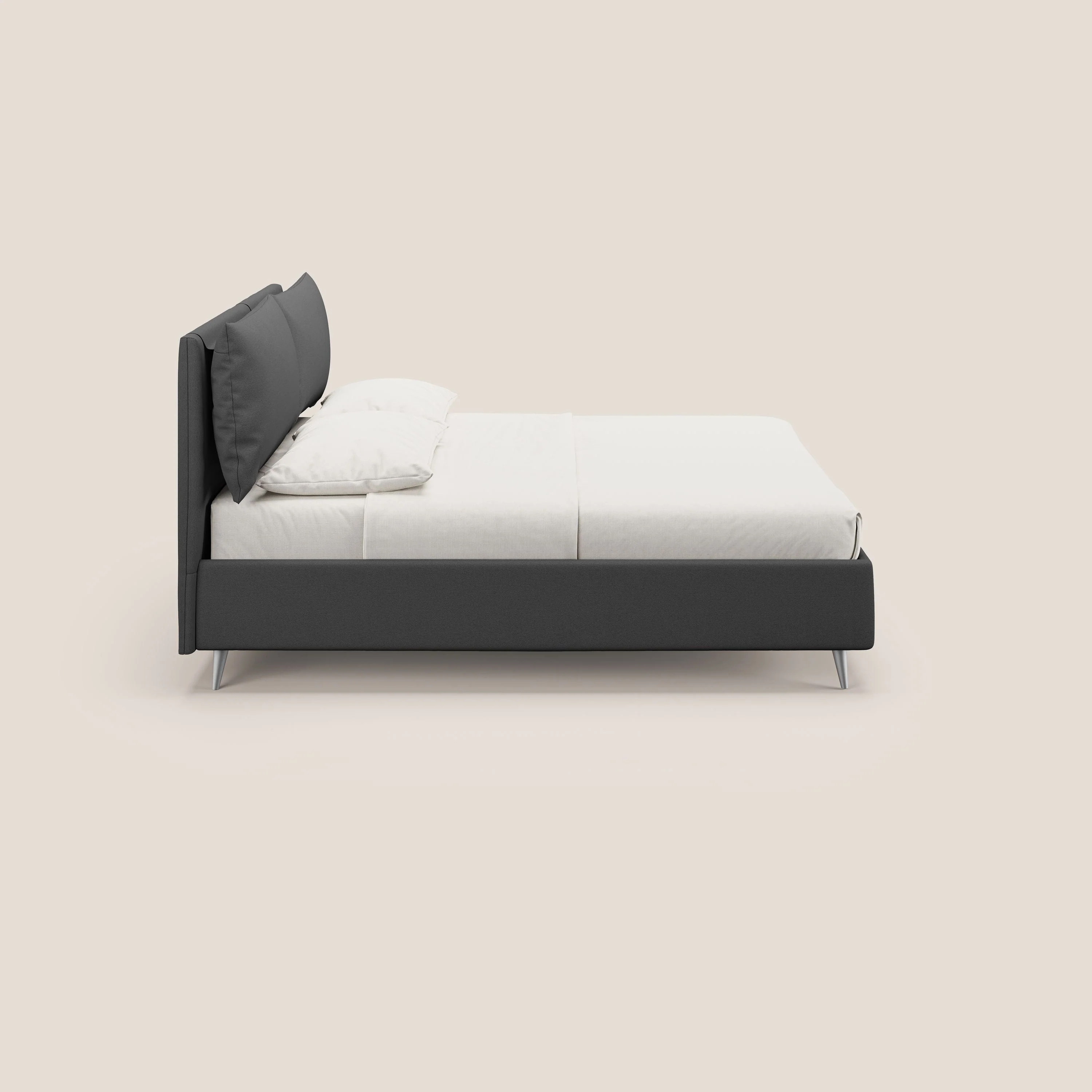 Elsa lit rembourré avec coffre de rangement en tissu détachable T05 anthracite - Image 4