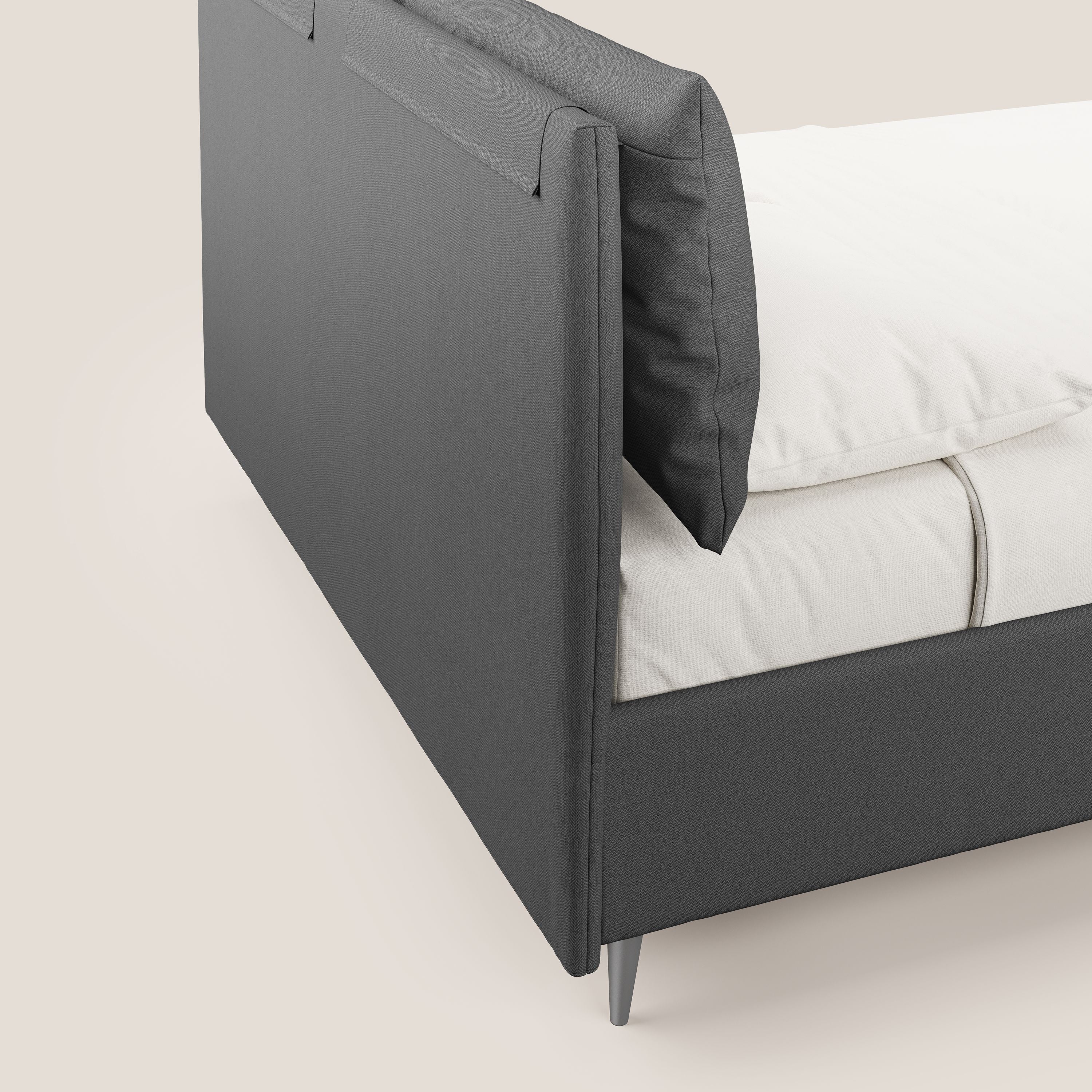 Elsa lit rembourré avec coffre de rangement en tissu détachable T05 anthracite - Image 7