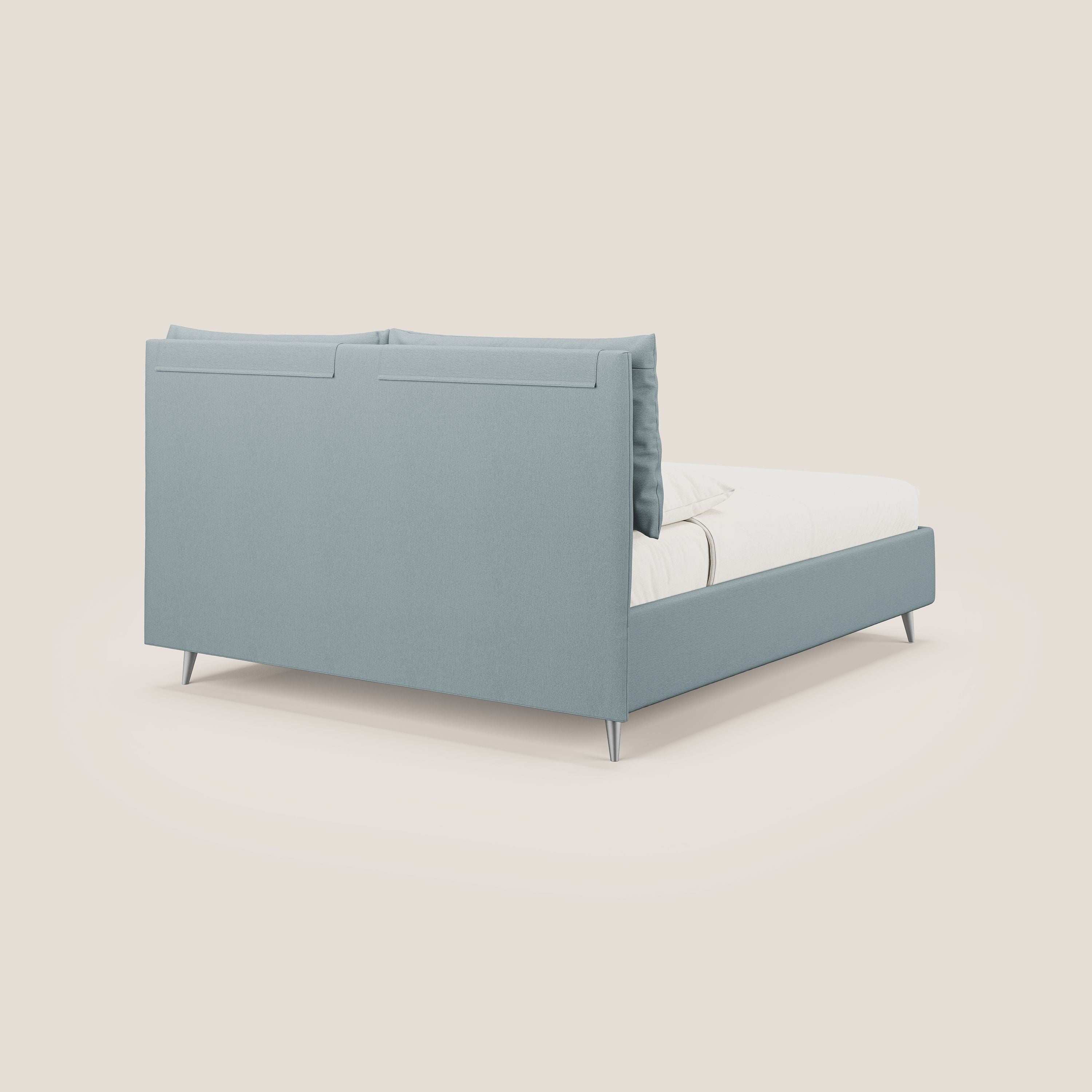 Elsa lit rembourré avec coffre de rangement en tissu détachable T05 bleu gris - Image 5
