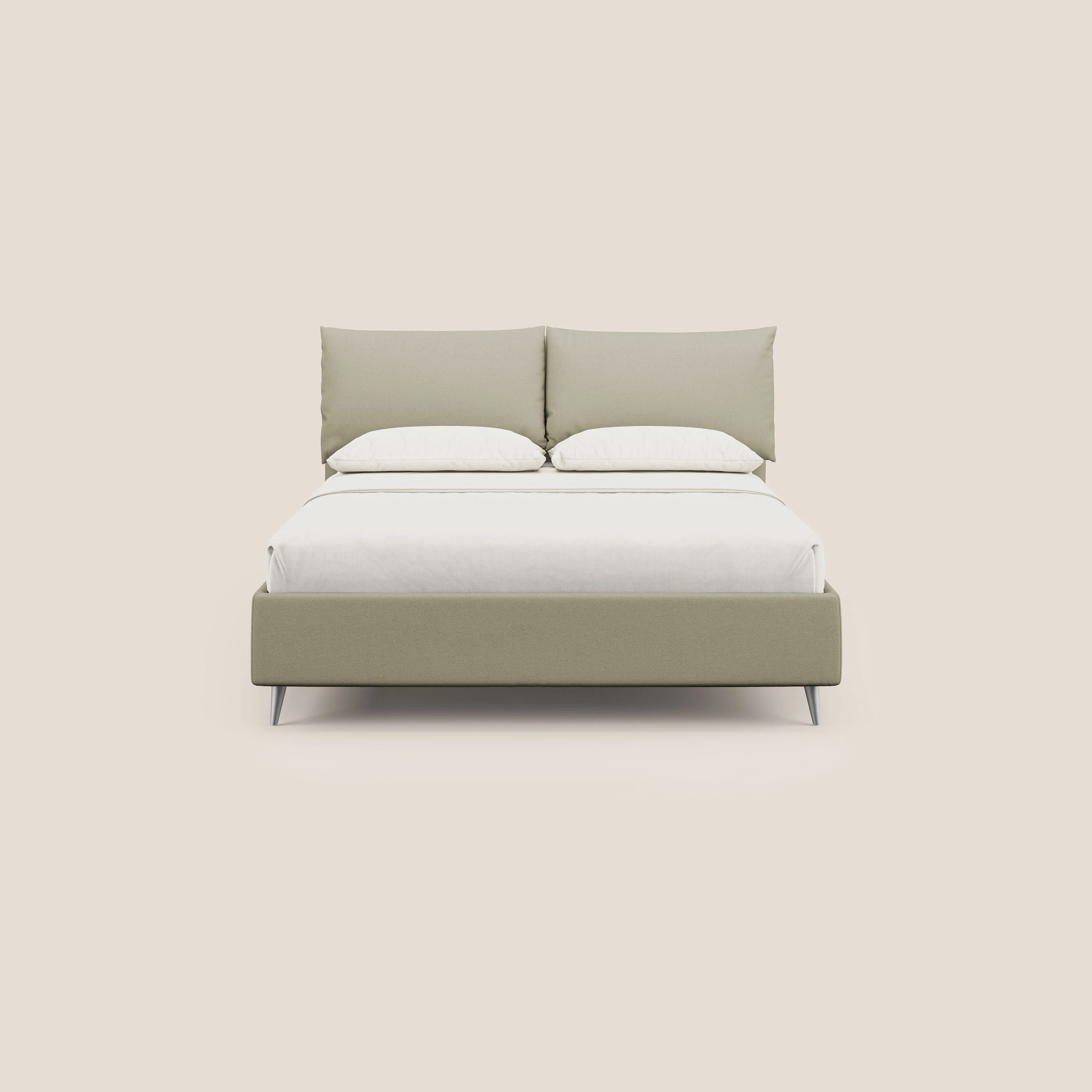 Elsa lit rembourré avec coffre de rangement en tissu détachable T05 crème - Image 3