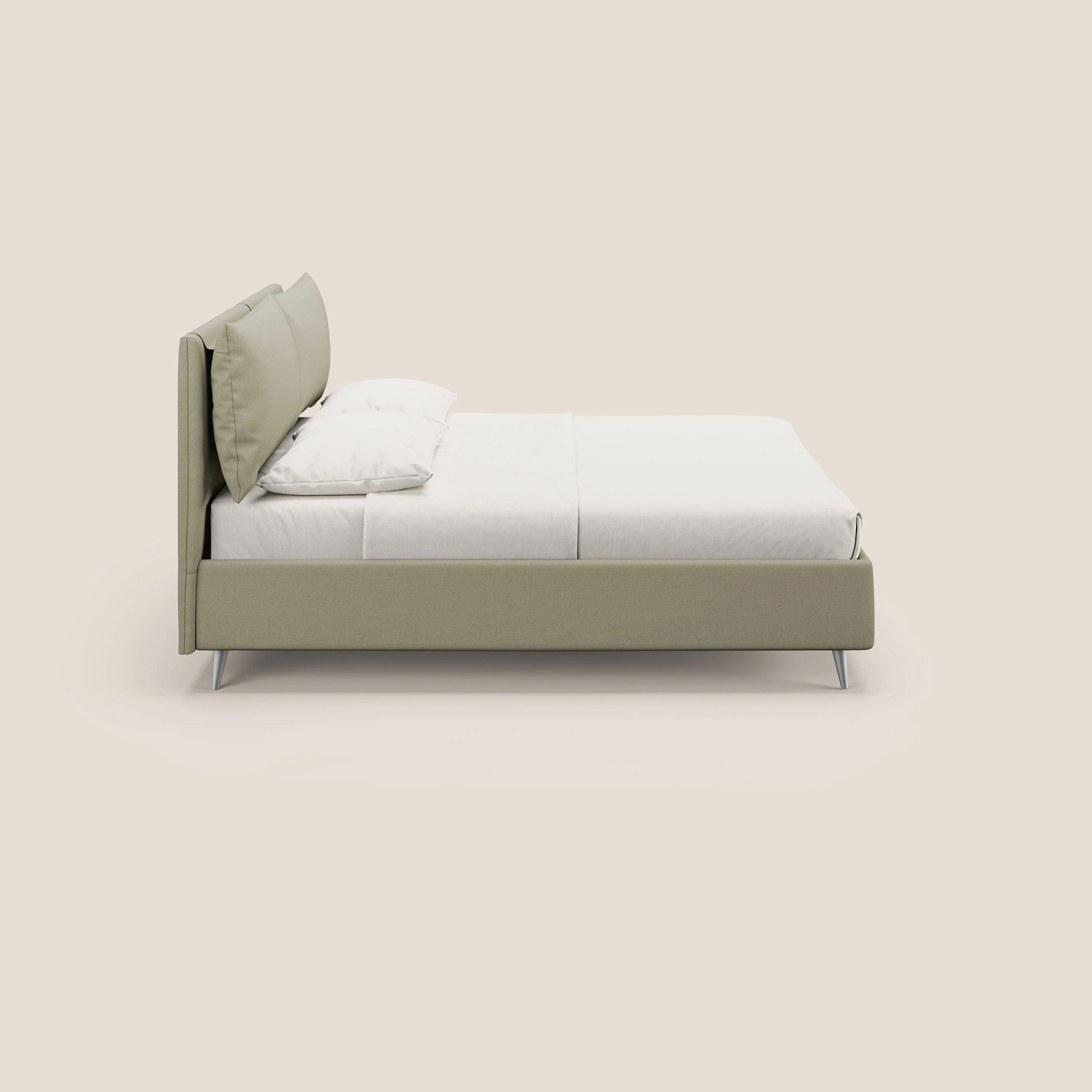 Elsa lit rembourré avec coffre de rangement en tissu détachable T05 crème - Image 4