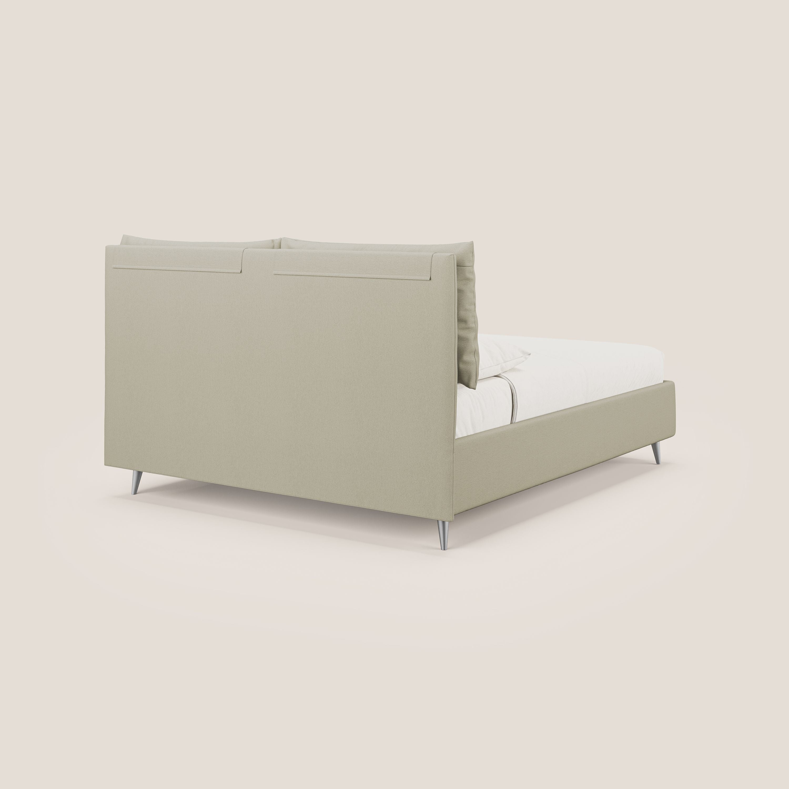 Elsa lit rembourré avec coffre de rangement en tissu détachable T05 crème - Image 5