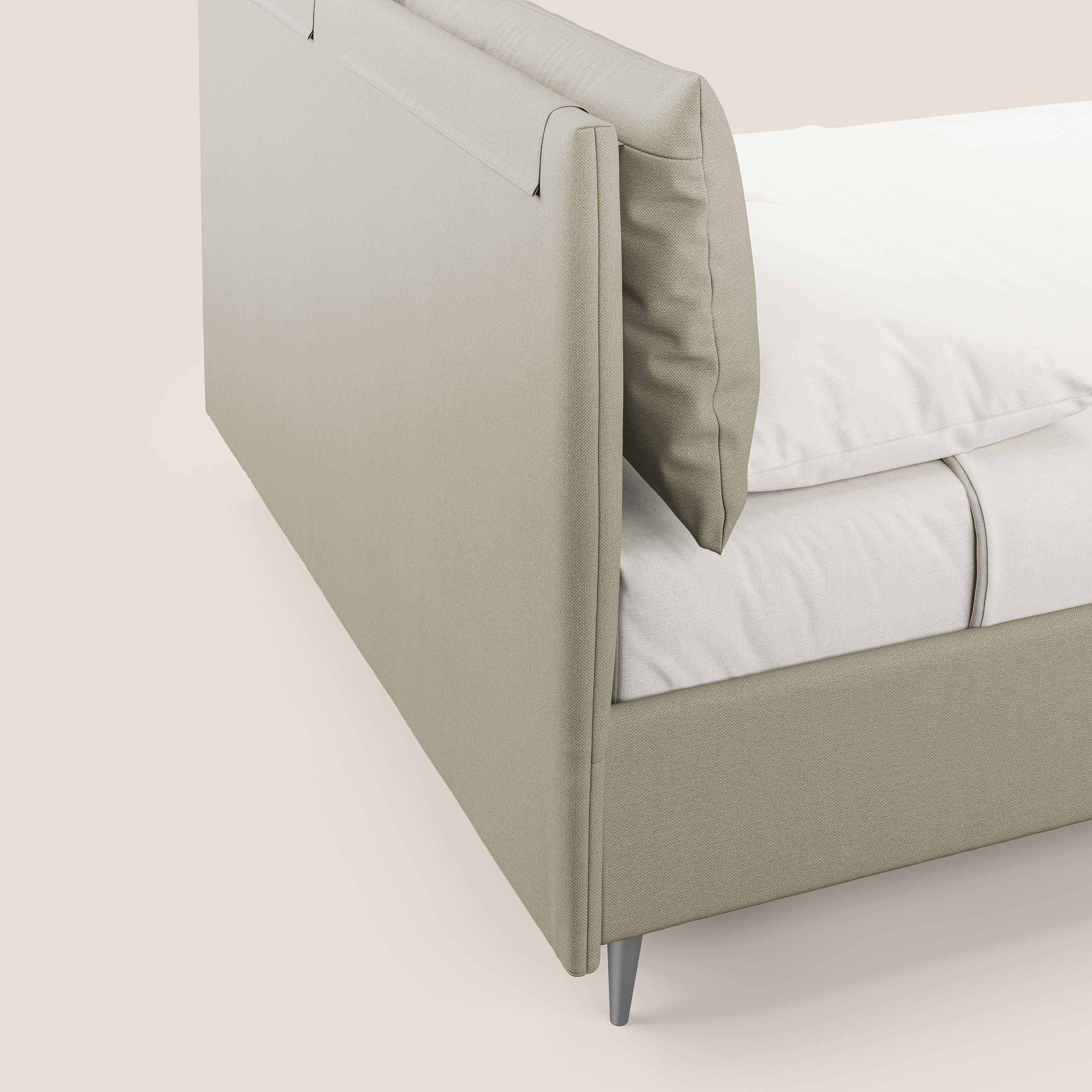 Elsa lit rembourré avec coffre de rangement en tissu détachable T05 crème - Image 7
