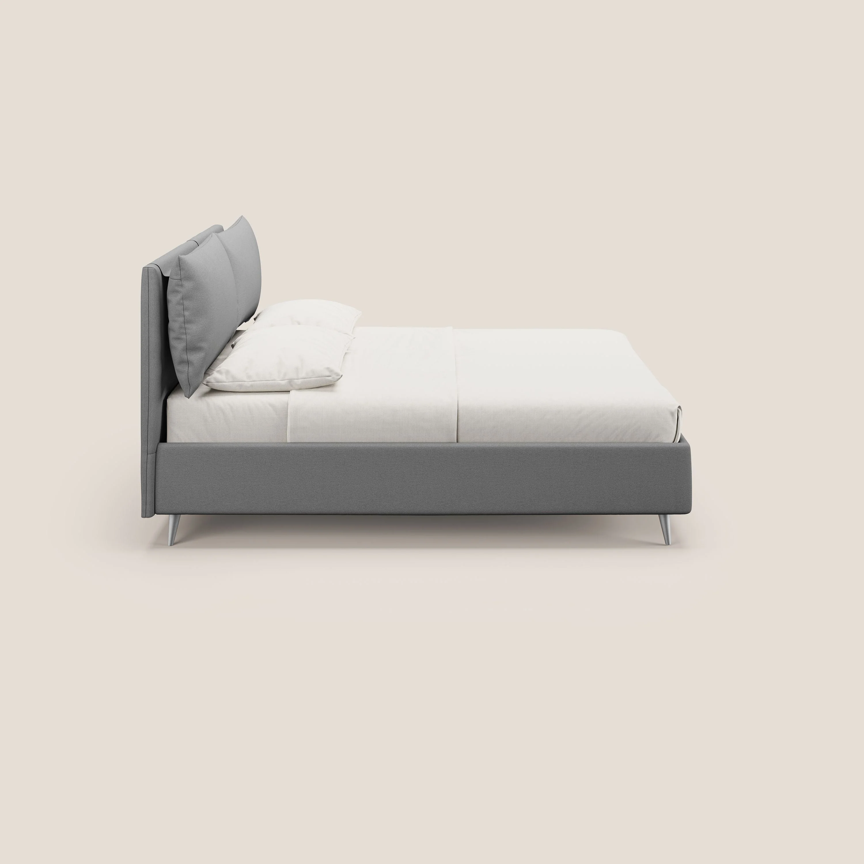 Elsa lit rembourré avec coffre de rangement en tissu détachable T05 gris - Image 5