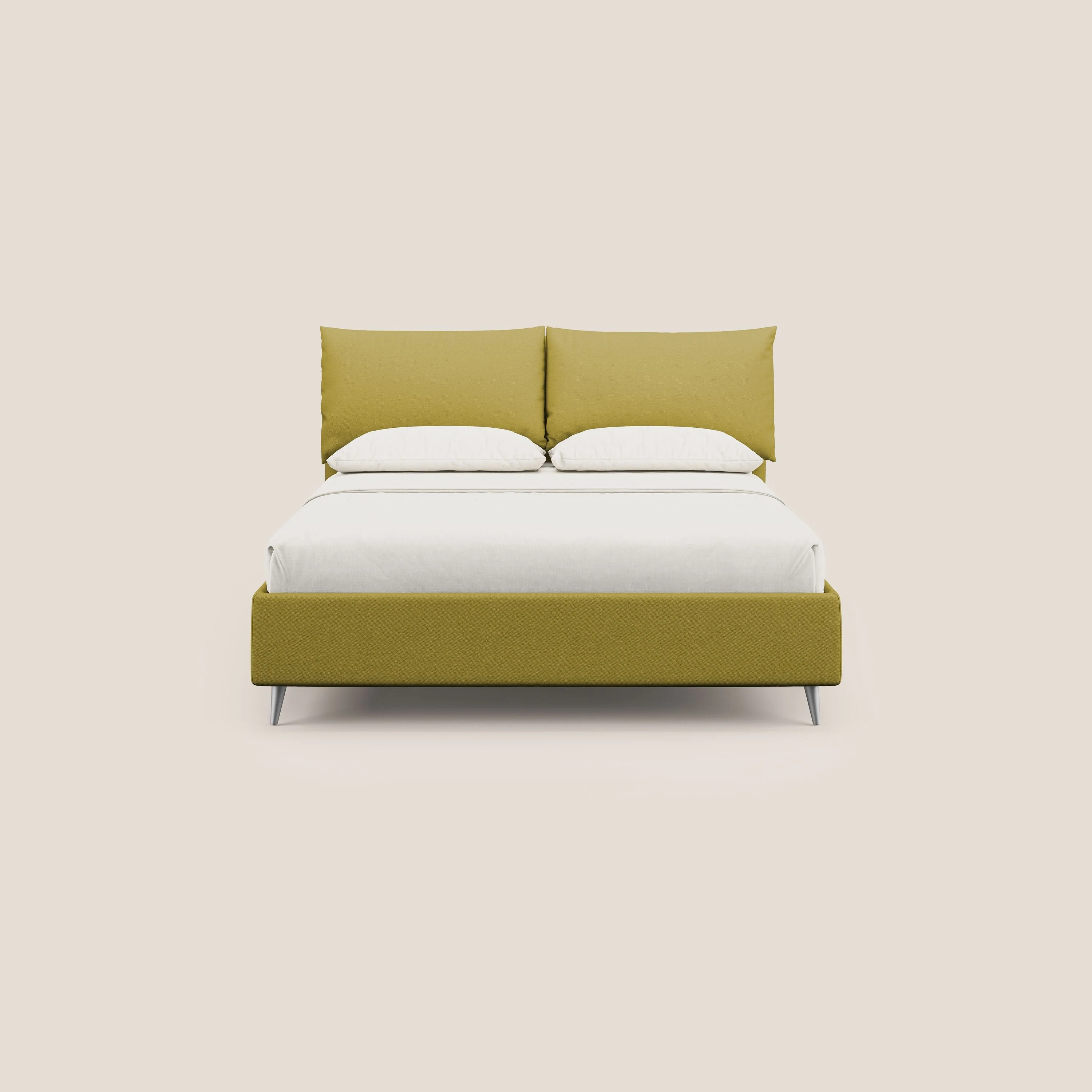 Elsa lit rembourré avec coffre de rangement en tissu détachable T05 jaune - Image 3