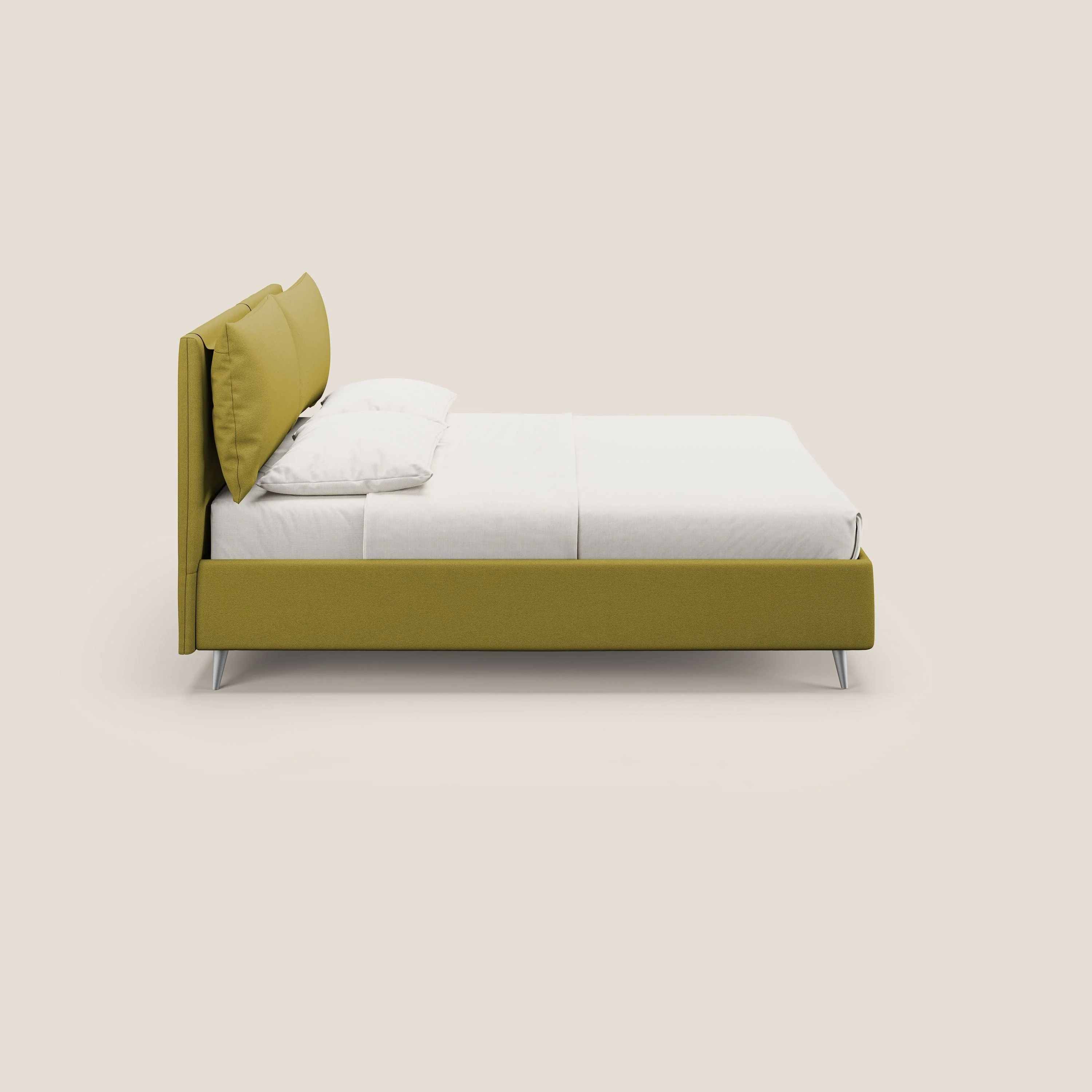 Elsa lit rembourré avec coffre de rangement en tissu détachable T05 jaune - Image 4