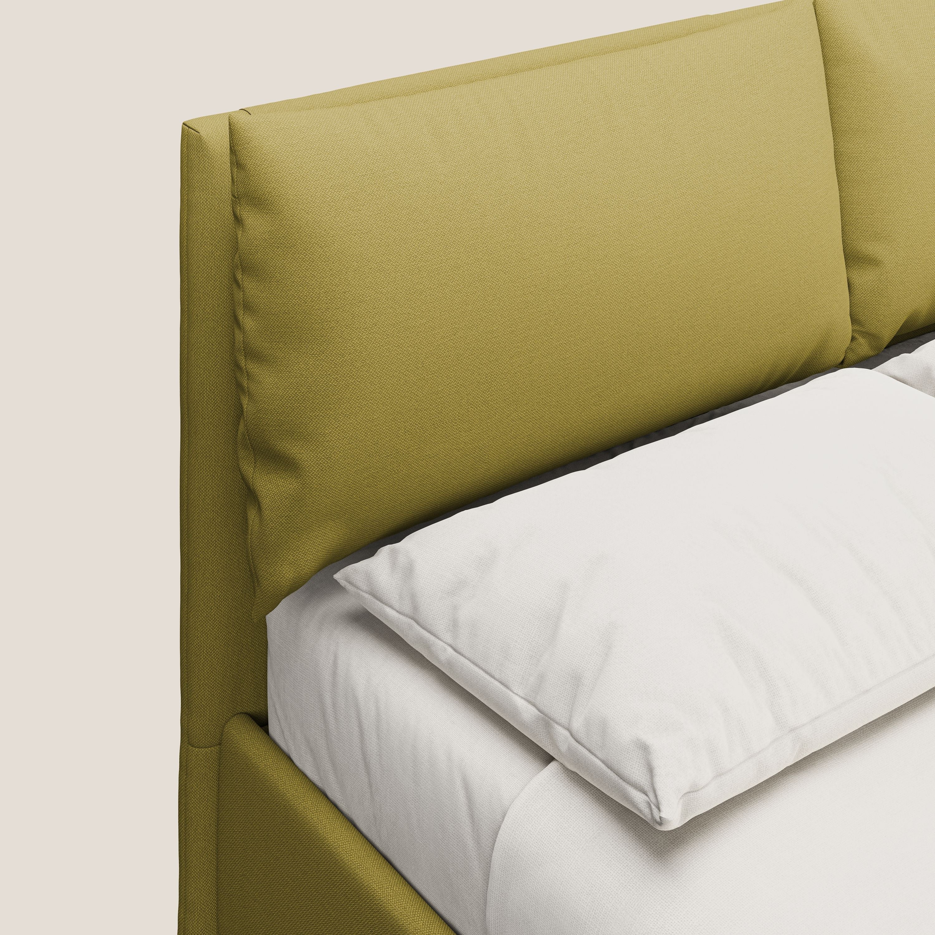 Elsa lit rembourré avec coffre de rangement en tissu détachable T05 jaune - Image 6