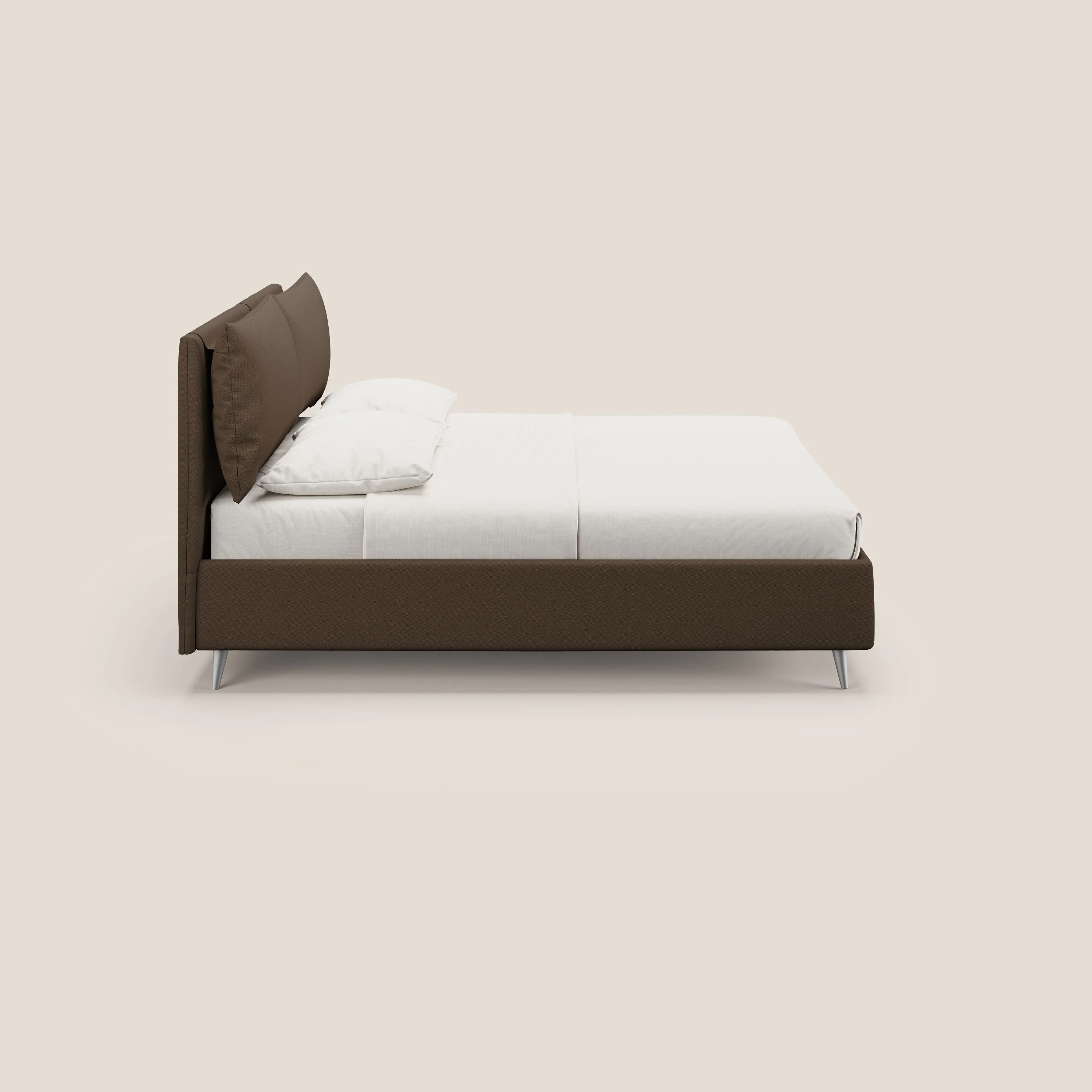 Elsa lit rembourré avec coffre de rangement en tissu détachable T05 marron - Image 4