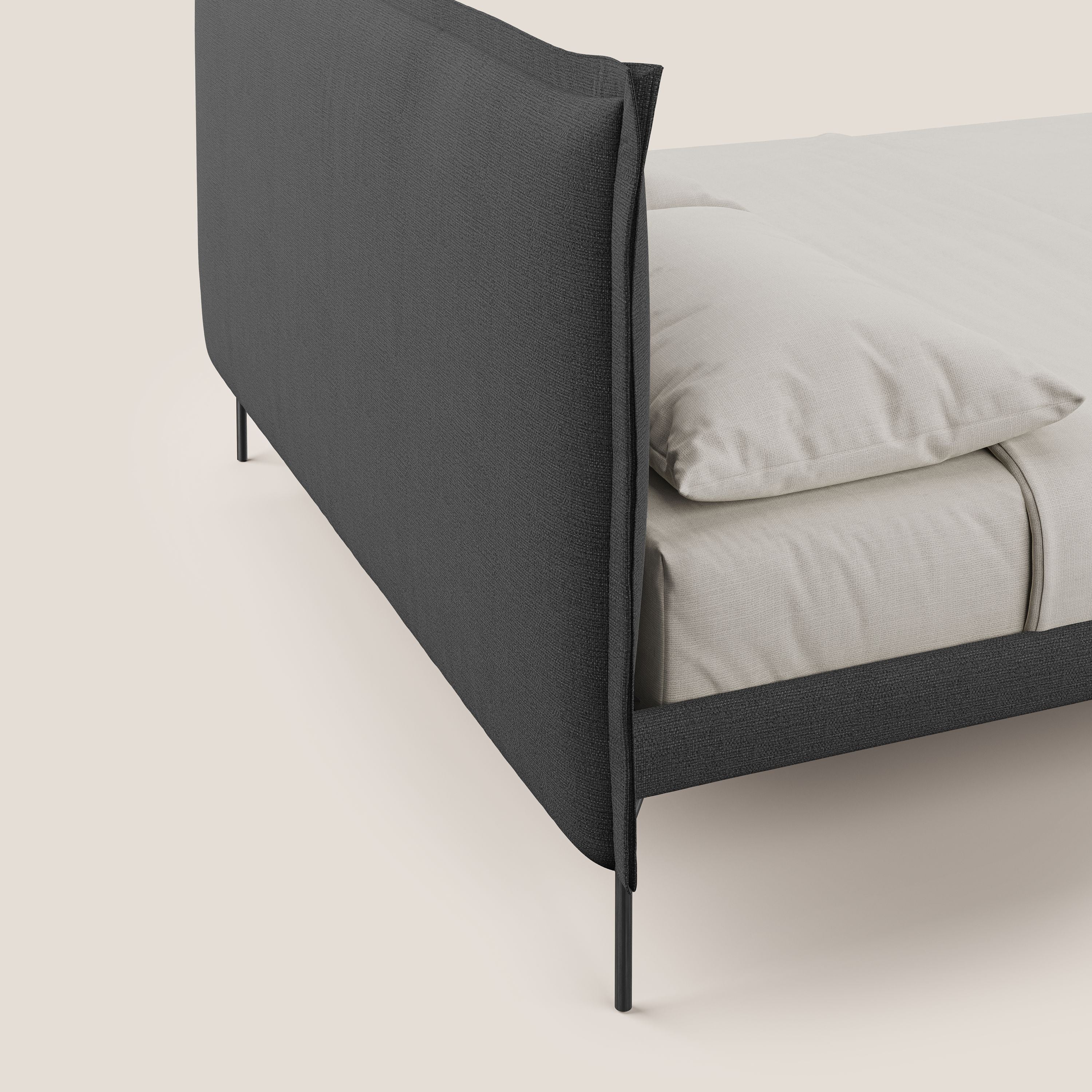 Eric lit rembourré au design minimaliste en tissu imperméable T14 anthracite - Image 6