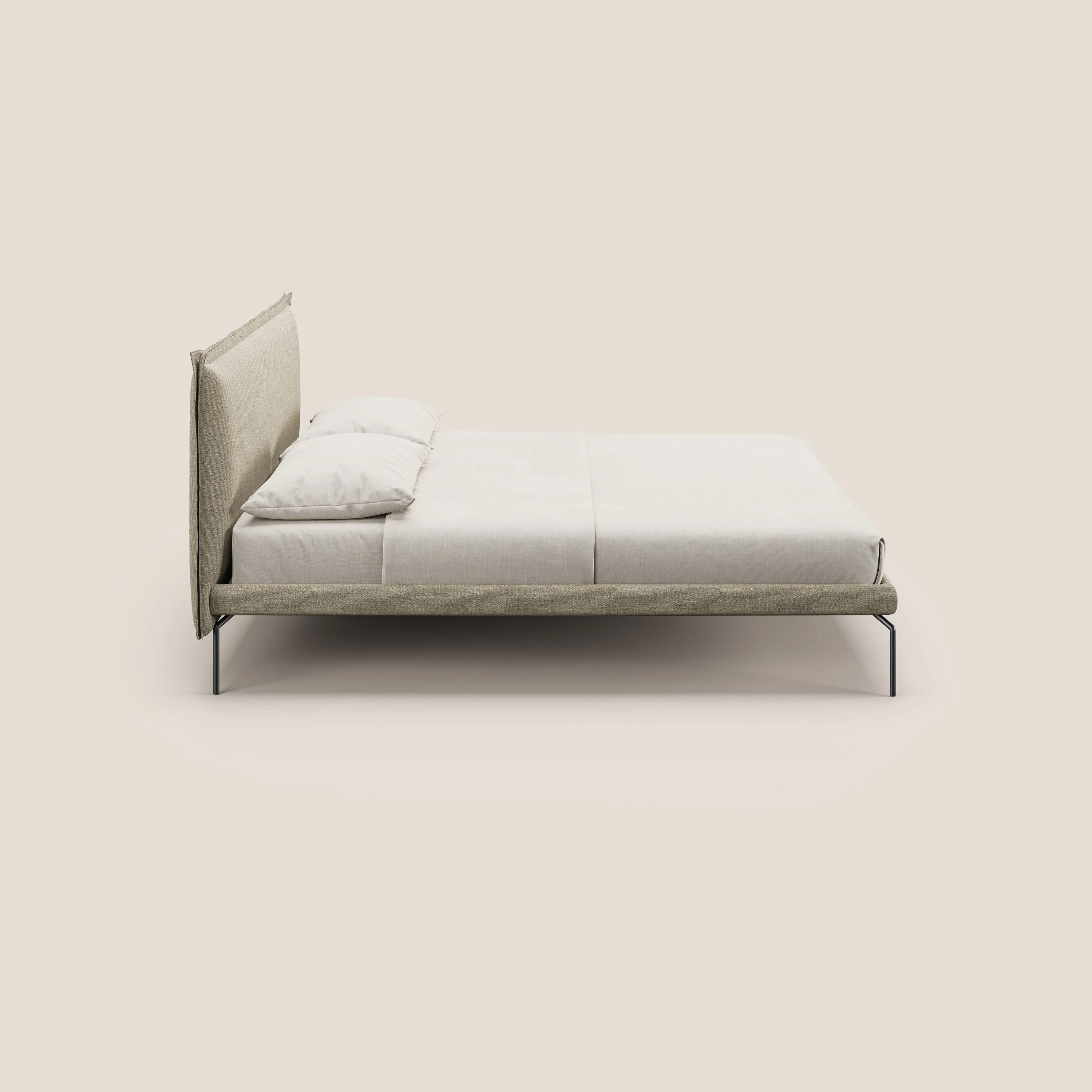 Eric lit rembourré au design minimaliste en tissu imperméable T14 beige - Image 3