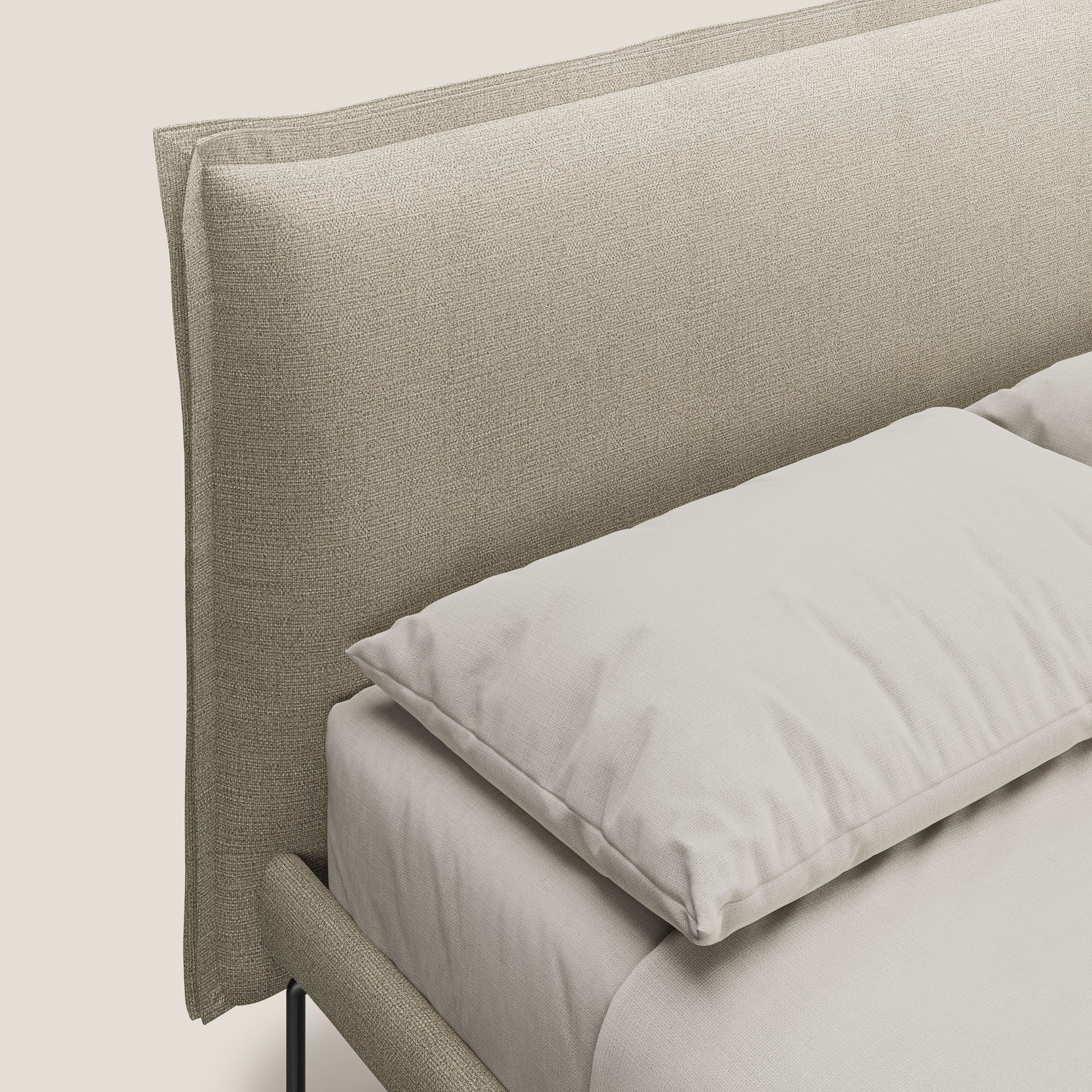 Eric lit rembourré au design minimaliste en tissu imperméable T14 beige - Image 5