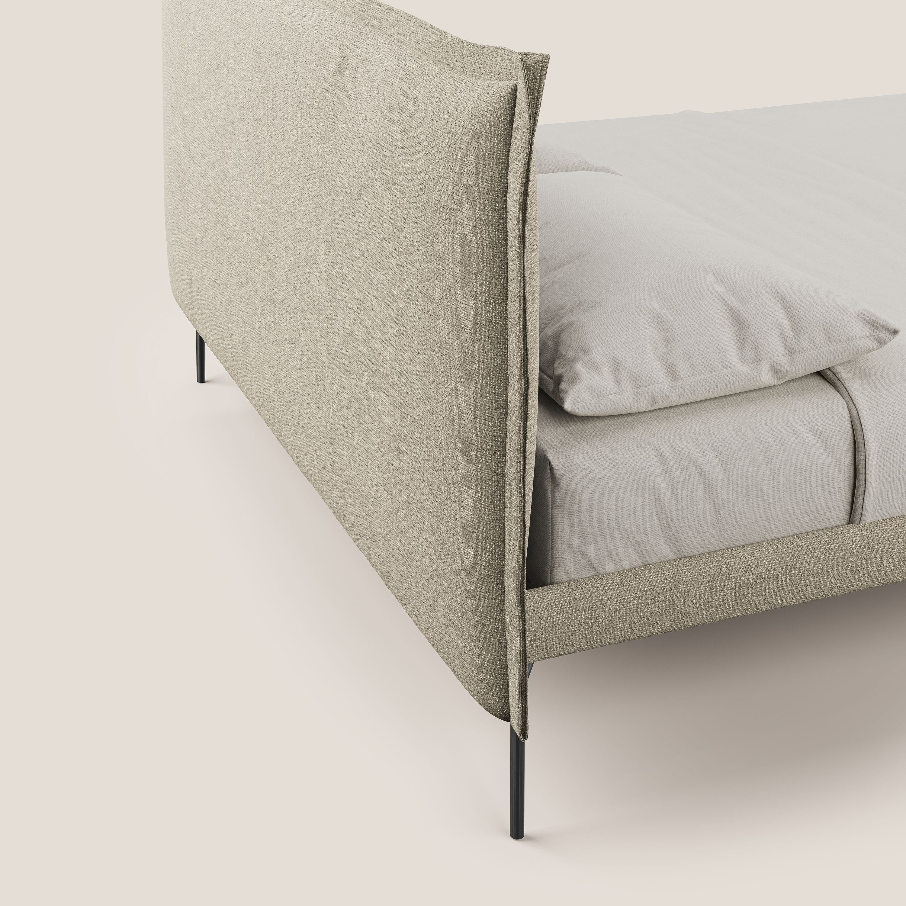 Eric lit rembourré au design minimaliste en tissu imperméable T14 beige - Image 6