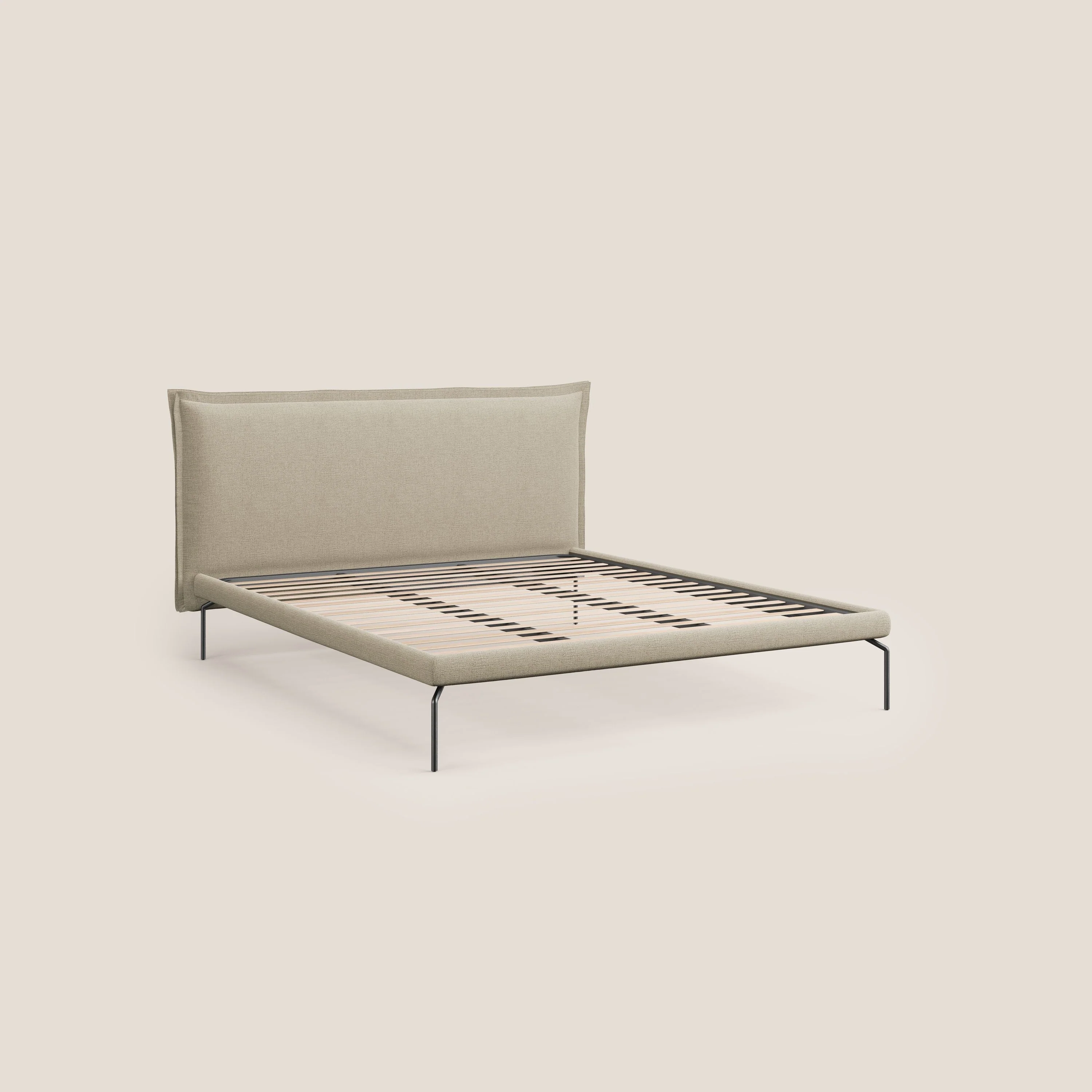 Eric lit rembourré au design minimaliste en tissu imperméable T14 beige - Image 7