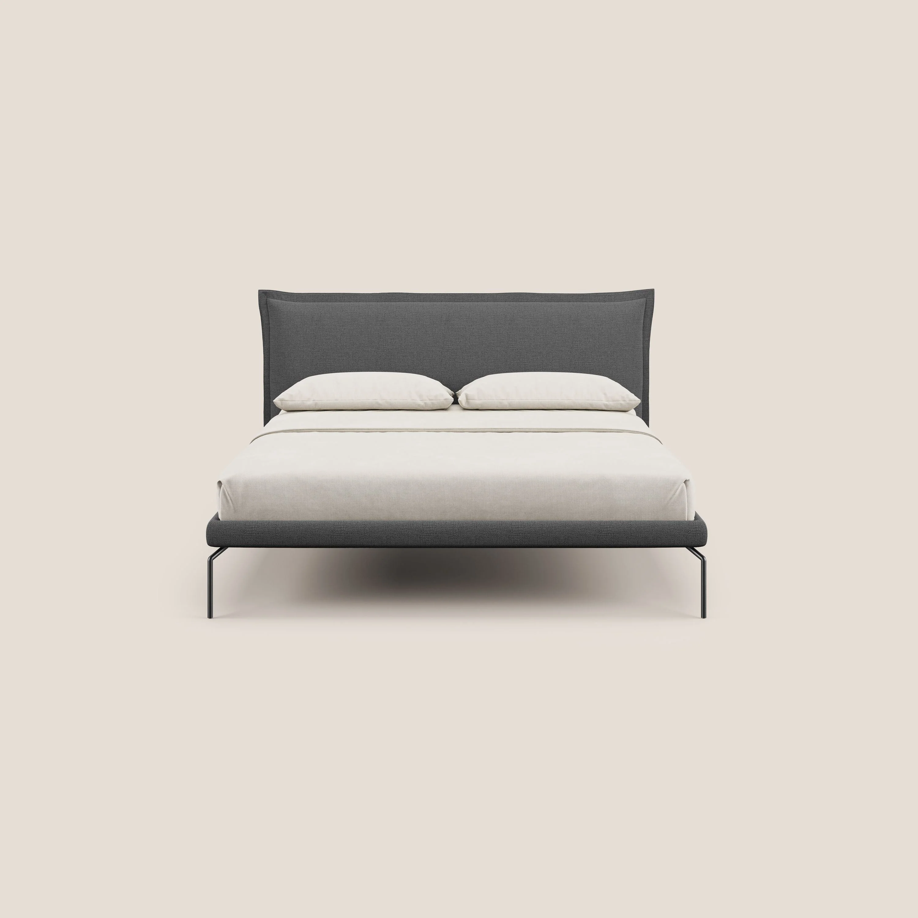 Eric lit rembourré au design minimaliste en tissu imperméable T14 gris - Image 2