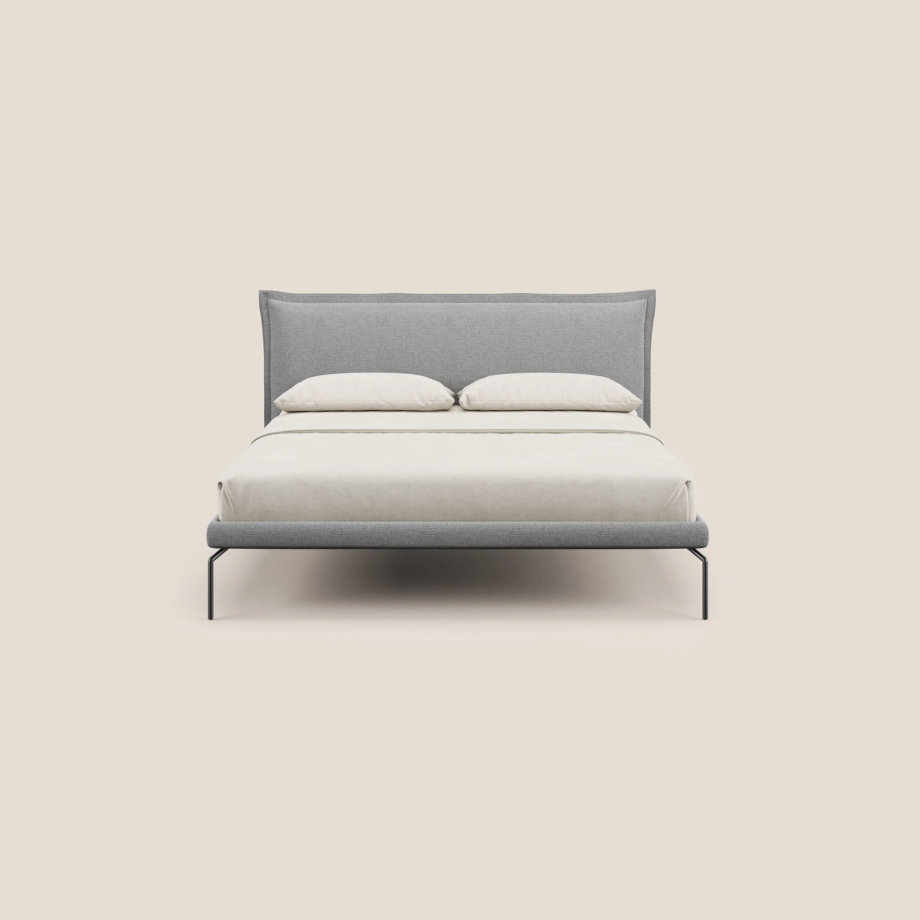 Eric lit rembourré au design minimaliste en tissu imperméable T14 gris clair - Image 2