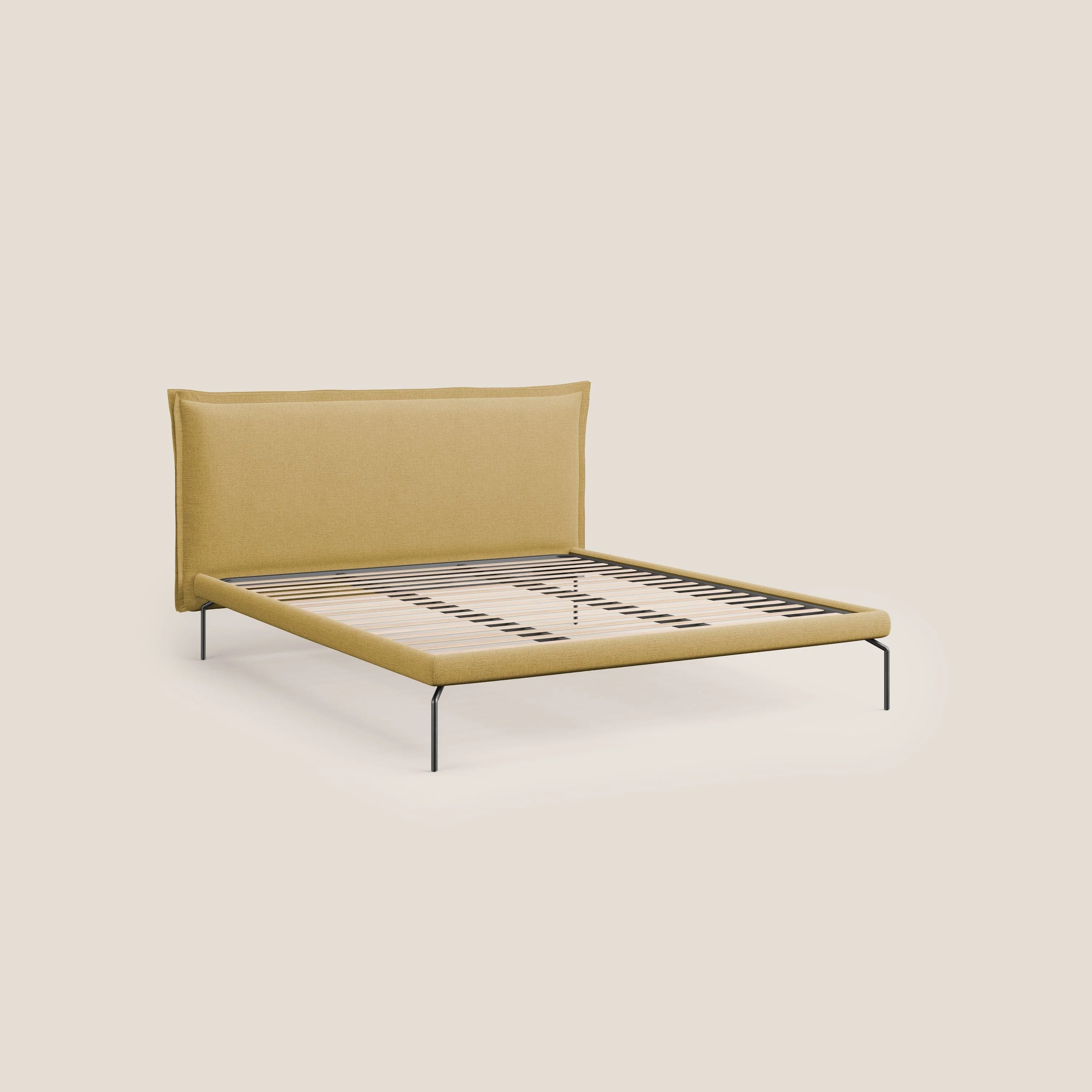 Eric lit rembourré au design minimaliste en tissu imperméable T14 jaune - Image 8