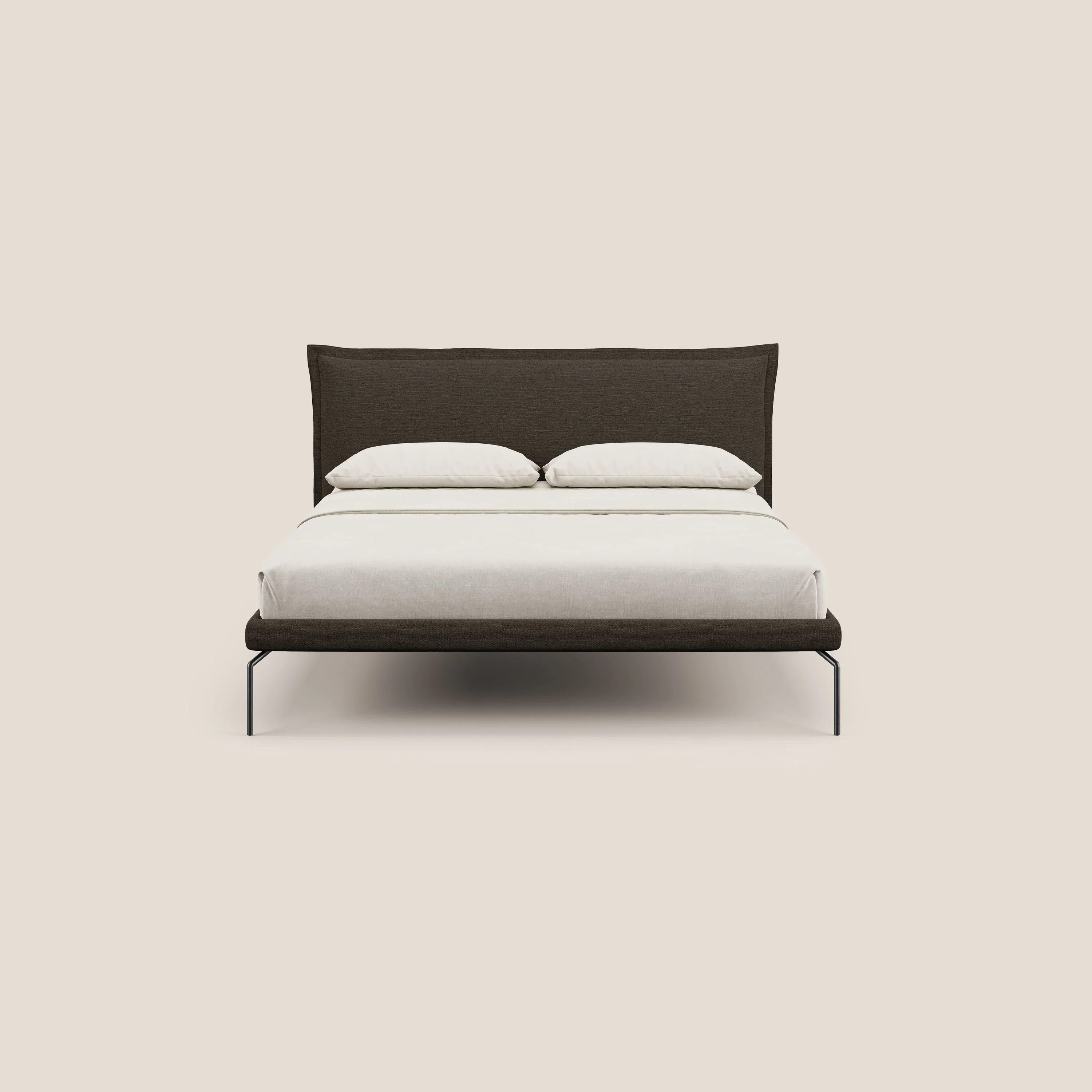 Eric lit rembourré au design minimaliste en tissu imperméable T14 marron - Image 2