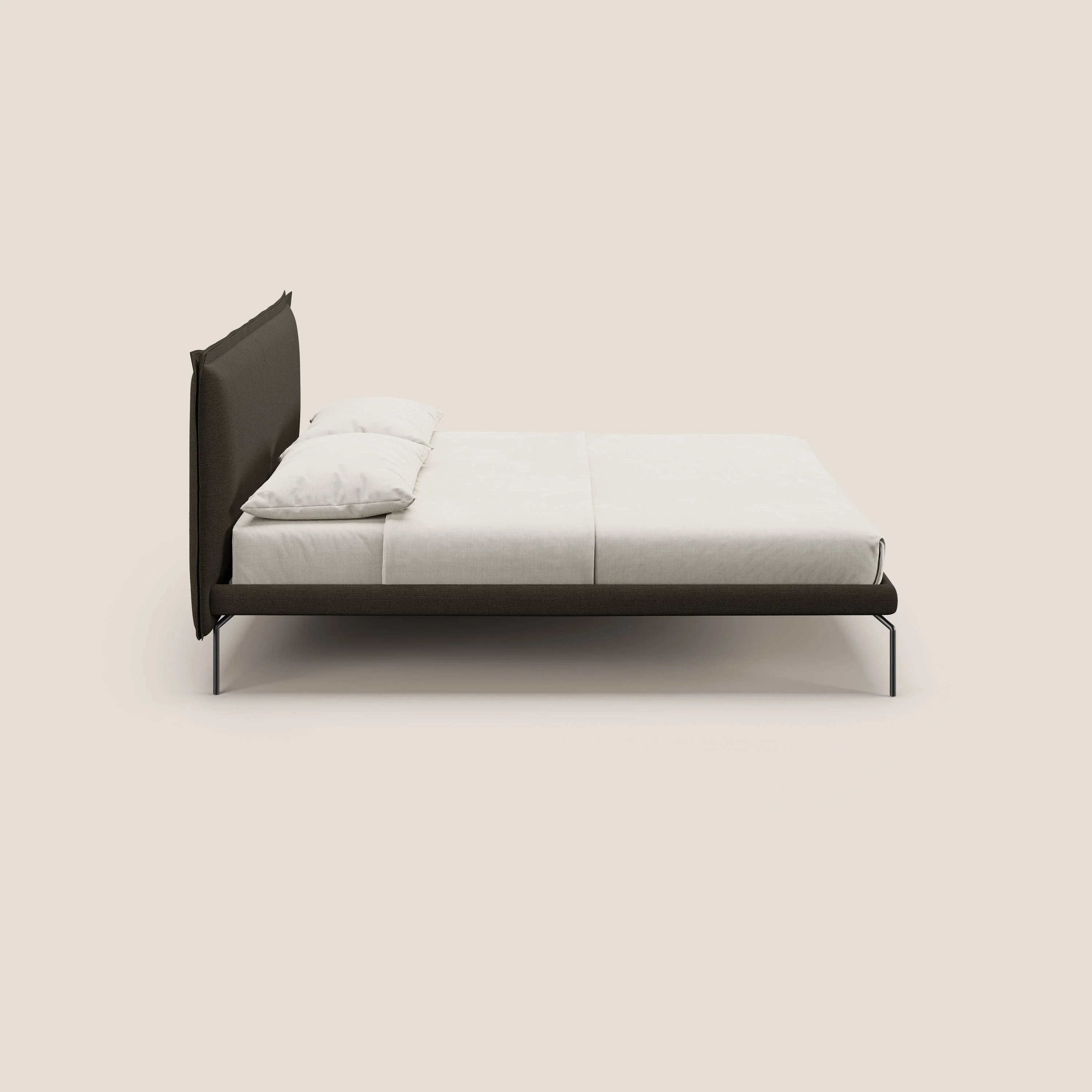 Eric lit rembourré au design minimaliste en tissu imperméable T14 marron - Image 3