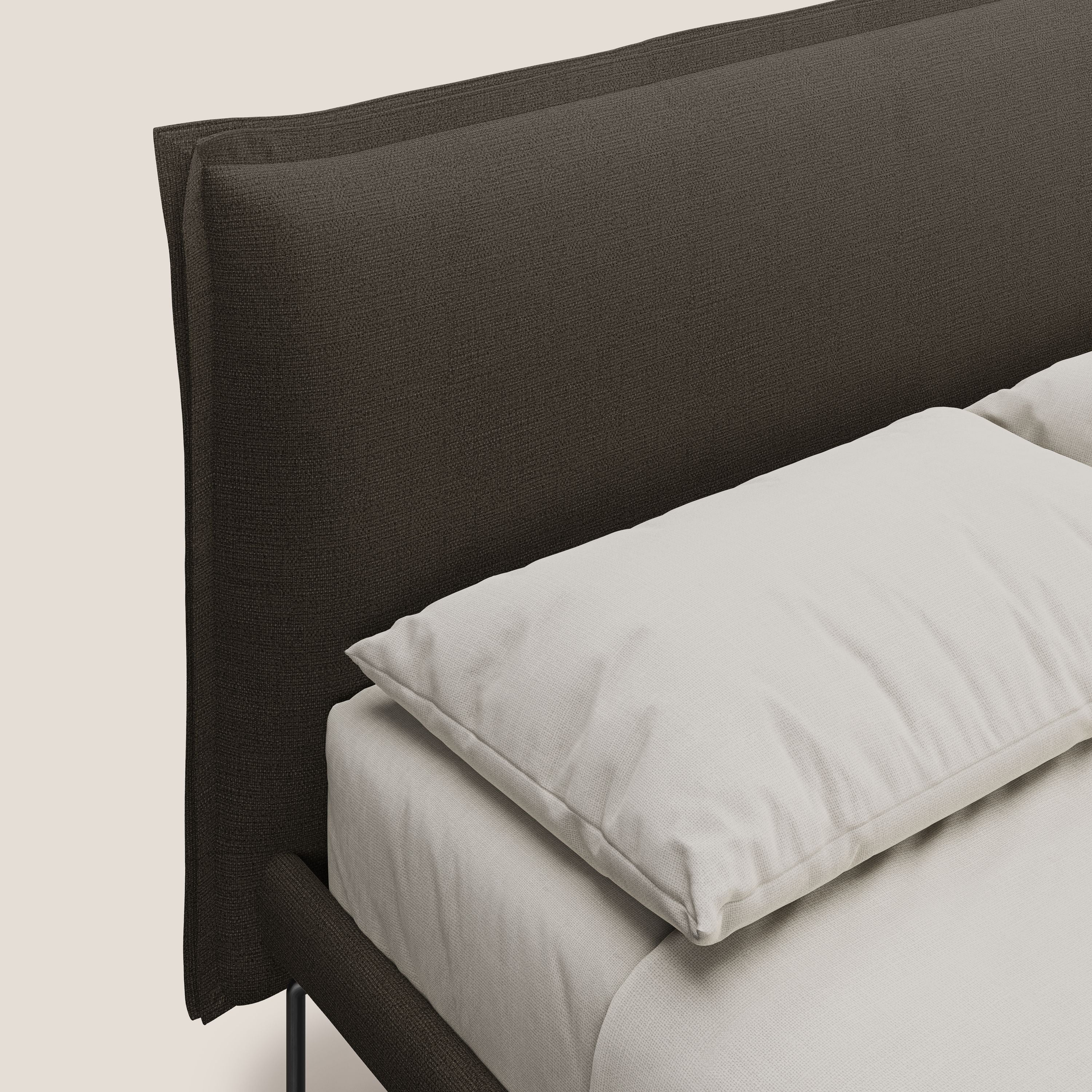 Eric lit rembourré au design minimaliste en tissu imperméable T14 marron - Image 5