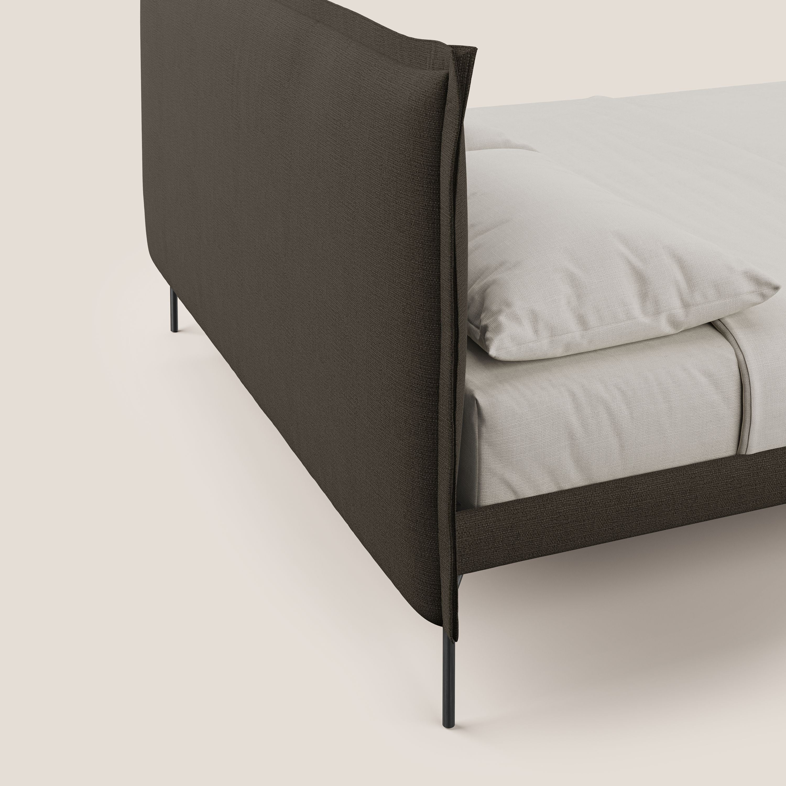Eric lit rembourré au design minimaliste en tissu imperméable T14 marron - Image 6