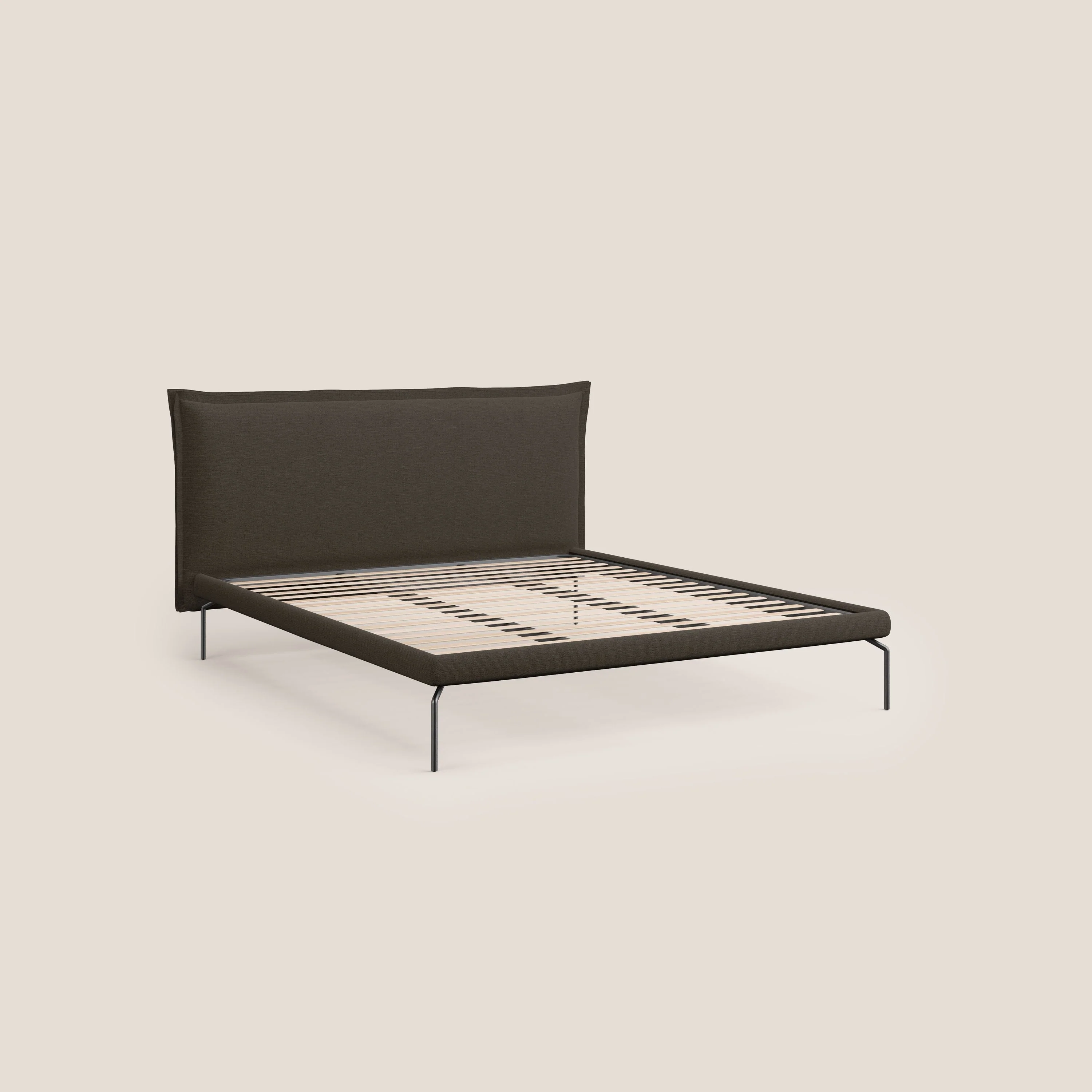 Eric lit rembourré au design minimaliste en tissu imperméable T14 marron - Image 7
