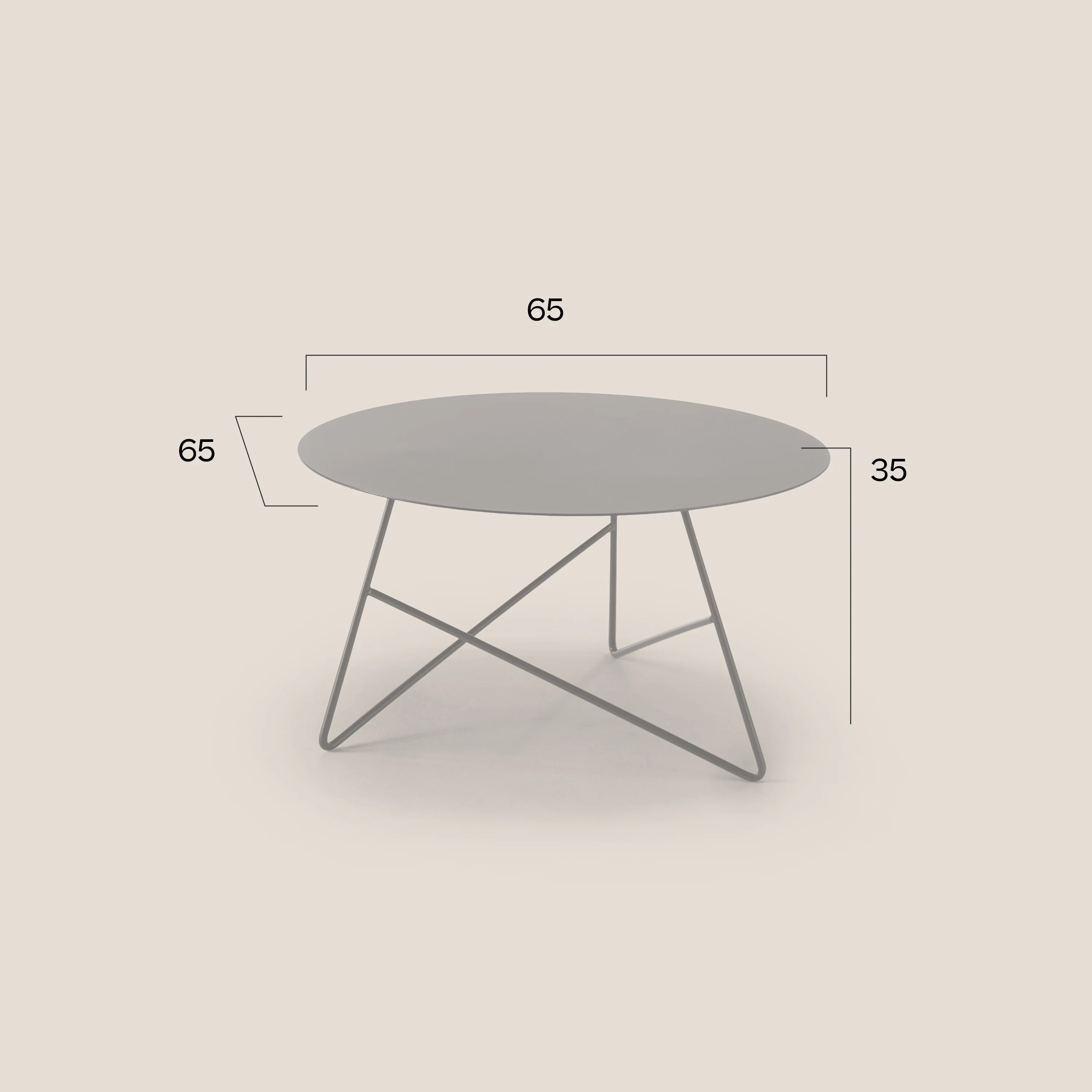 Ermione Table basse ronde en métal h35 or - Image 2
