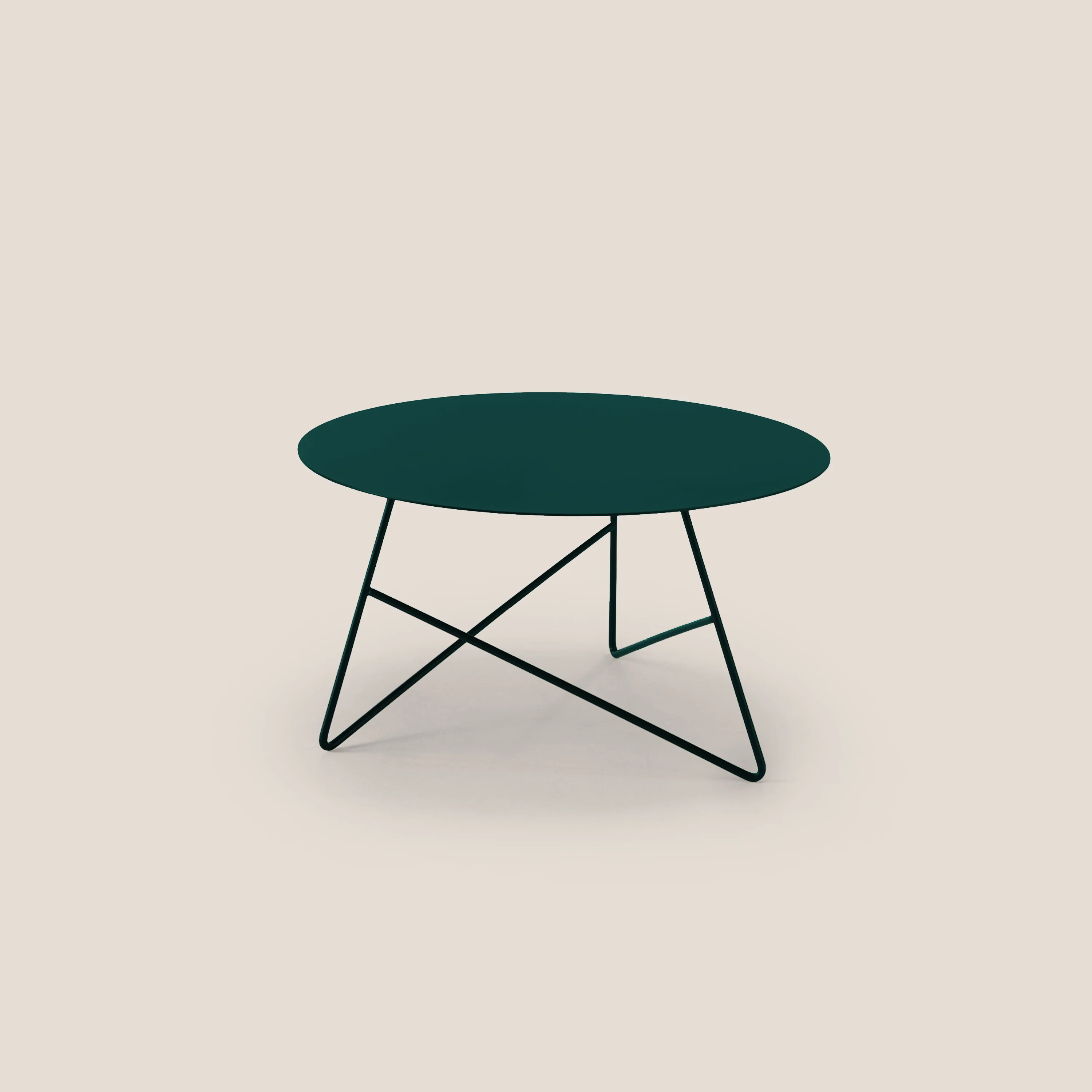Ermione Table basse ronde en métal h35 zircon