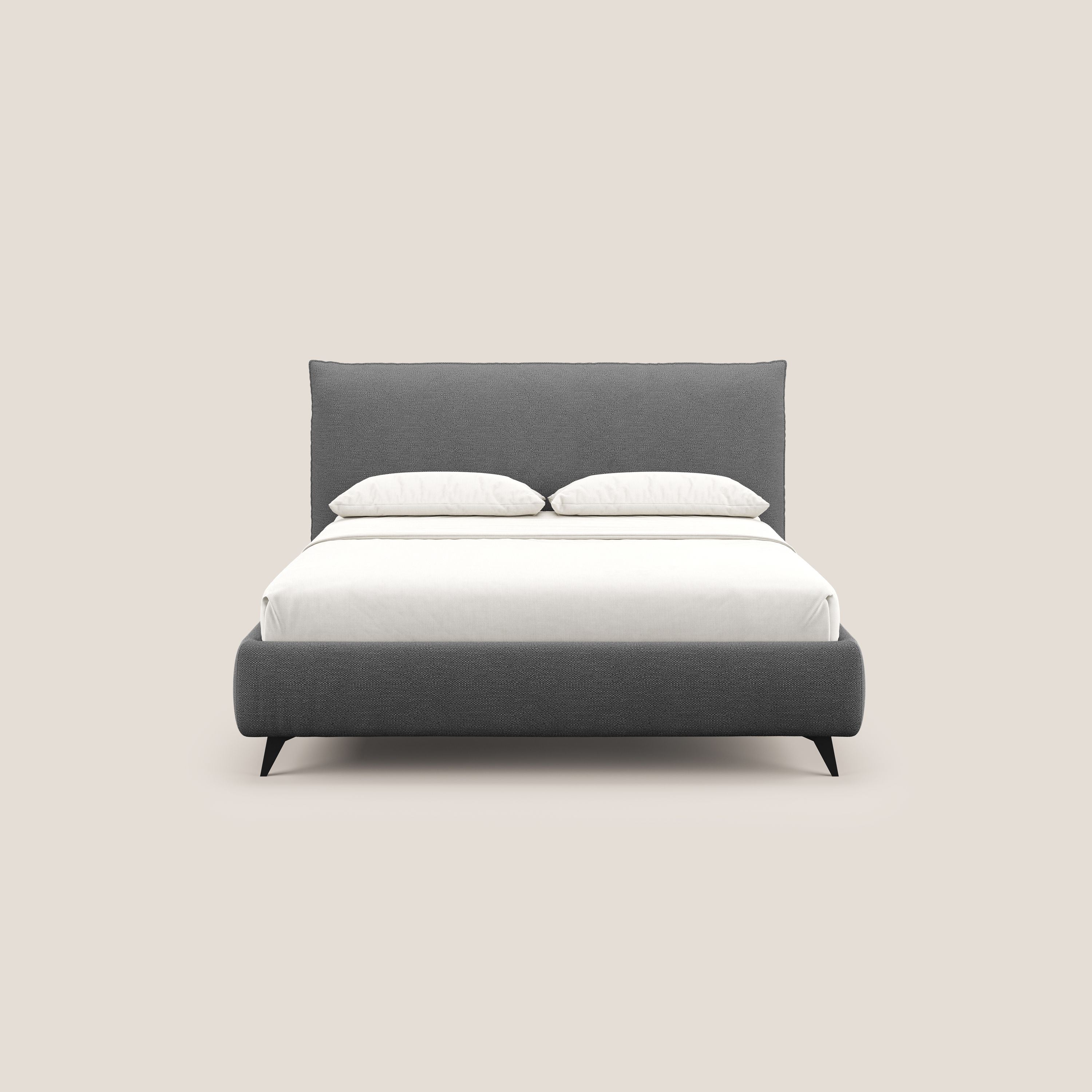 EROS lit rembourré en duvet d'oie avec coffre de rangement en bouclette précieuse détachable T16 anthracite - Image 3