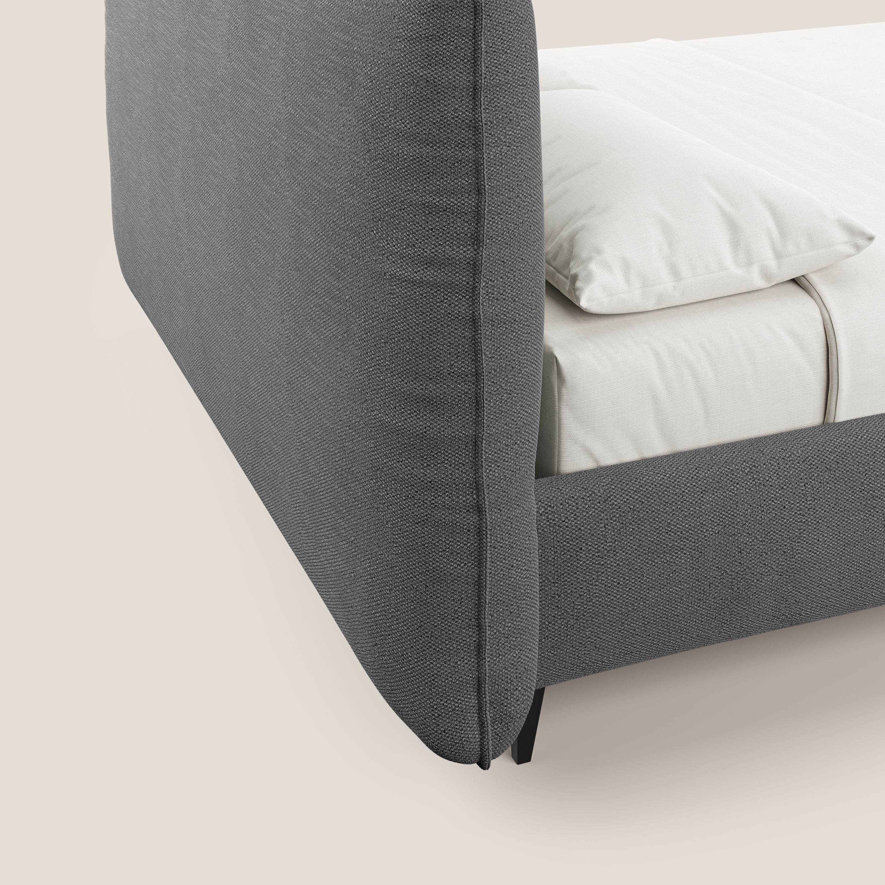 EROS lit rembourré en duvet d'oie avec coffre de rangement en bouclette précieuse détachable T16 anthracite - Image 7