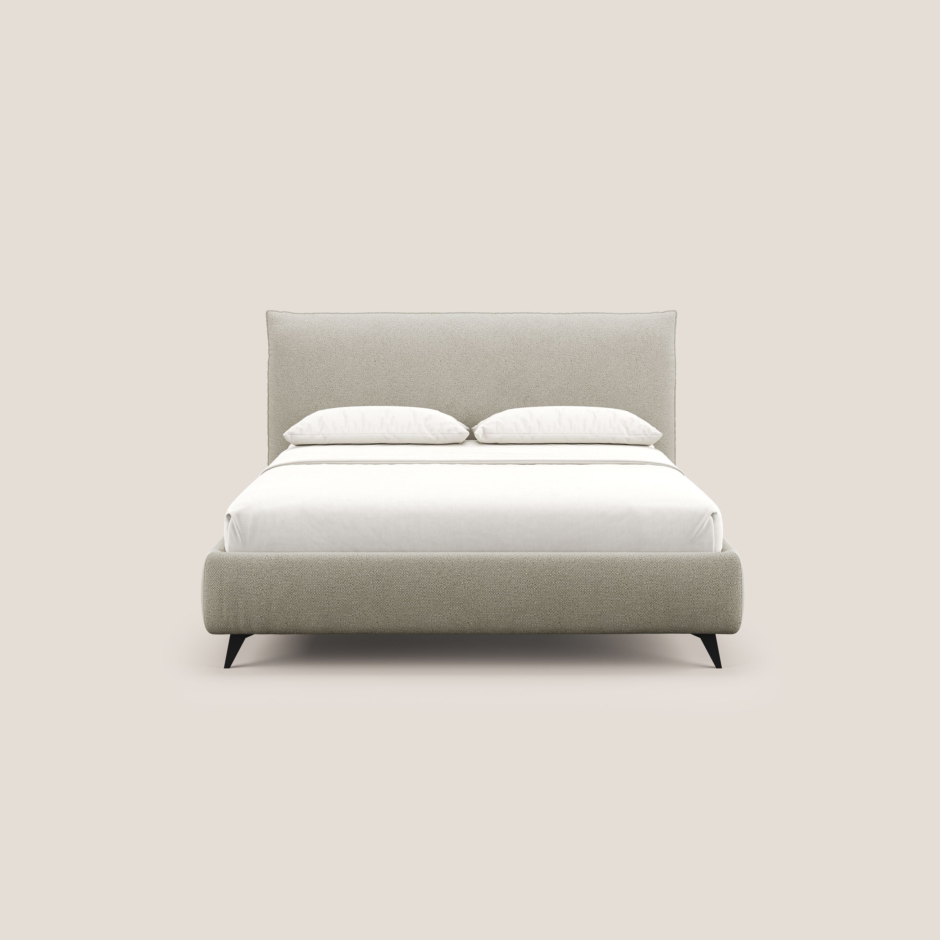 EROS lit rembourré en duvet d'oie avec coffre de rangement en bouclette précieuse détachable T16 beige - Image 3