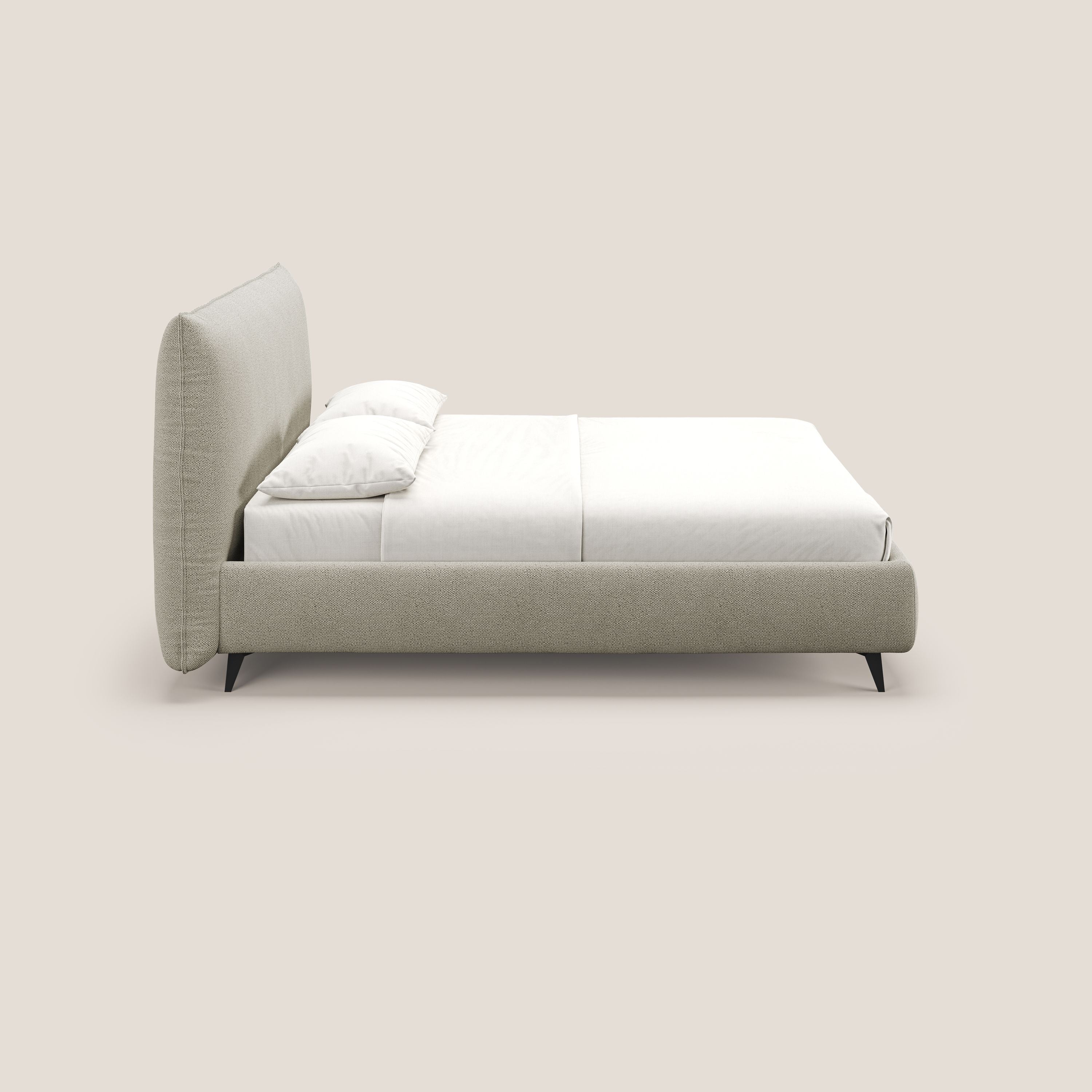 EROS lit rembourré en duvet d'oie avec coffre de rangement en bouclette précieuse détachable T16 beige - Image 4